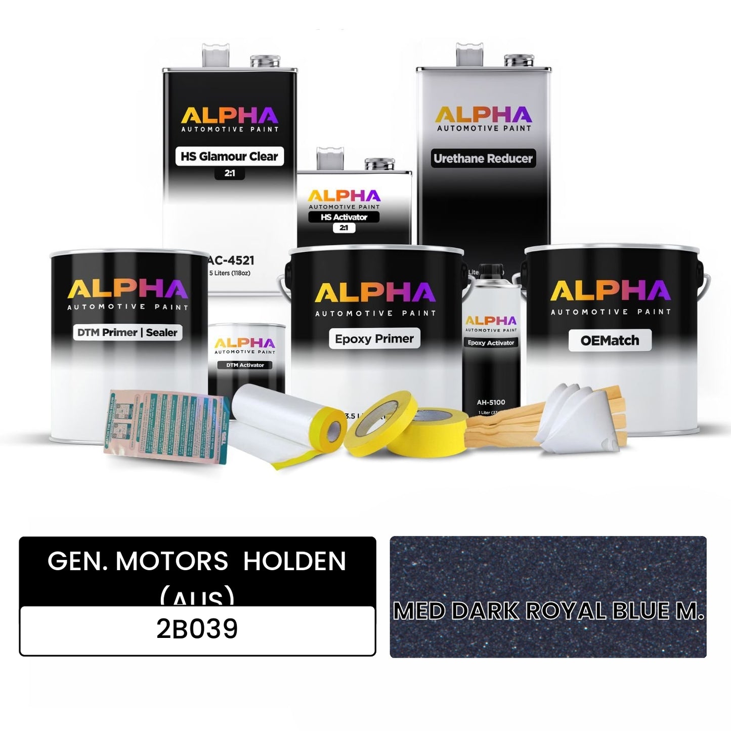 GEN. MOTORS HOLDEN (AUS) MED DARK ROYAL BLUE M. 2B039 OEMatch Vehicle Paint Kit