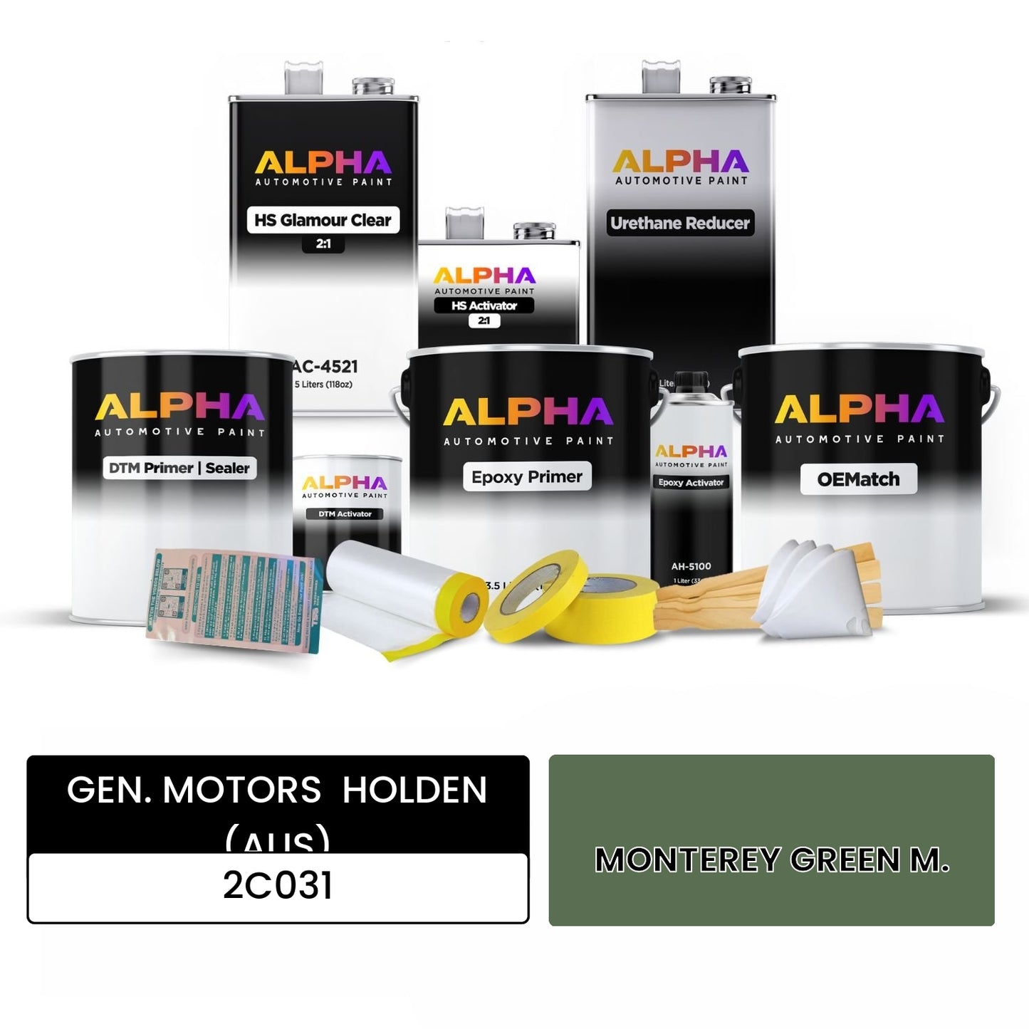 GEN. MOTORS HOLDEN (AUS) MONTEREY GREEN M. 2C031 OEMatch Vehicle Paint Kit