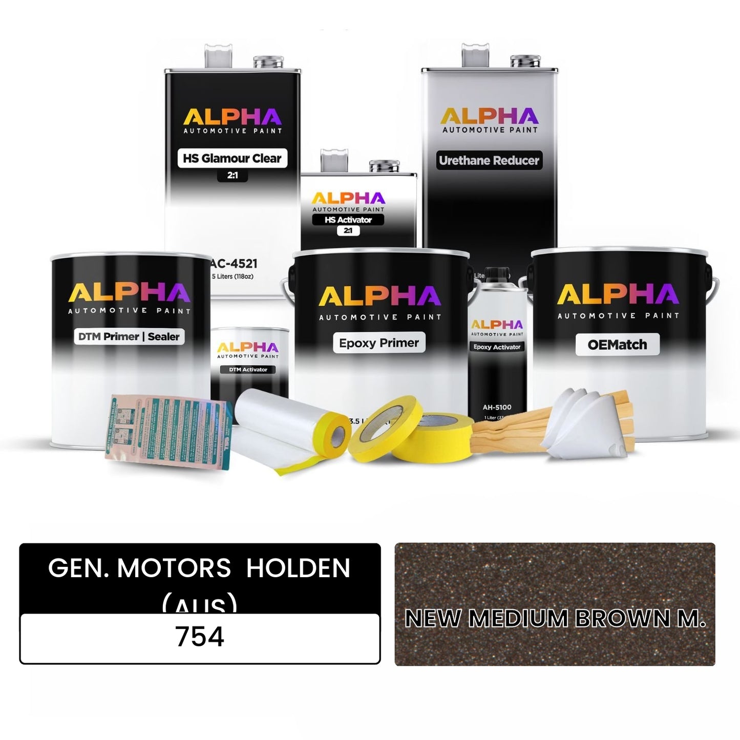 GEN. MOTORS HOLDEN (AUS) NEW MEDIUM BROWN M. 754 OEMatch Vehicle Paint Kit