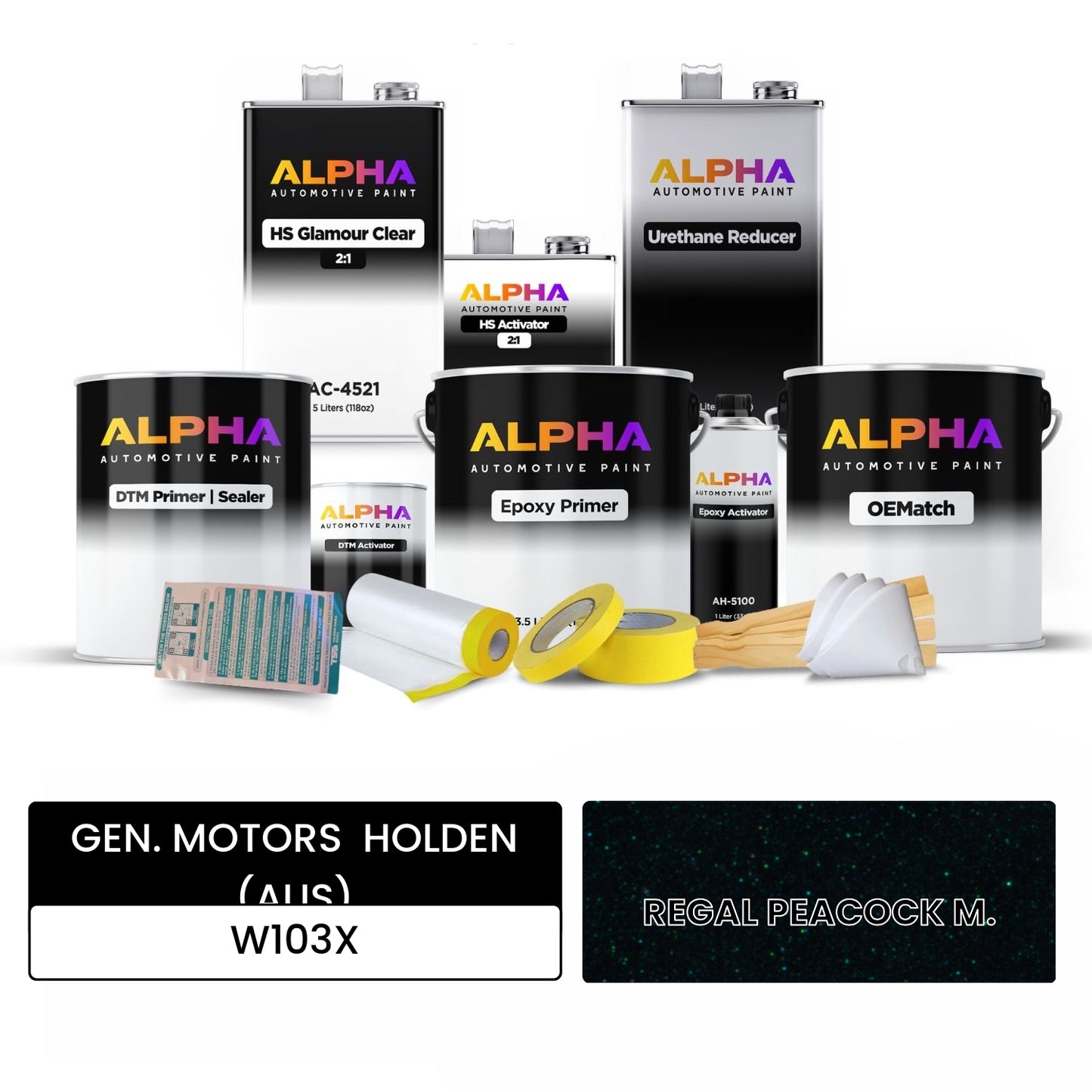 GEN. MOTORS HOLDEN (AUS) REGAL PEACOCK M. W103X OEMatch Vehicle Paint Kit