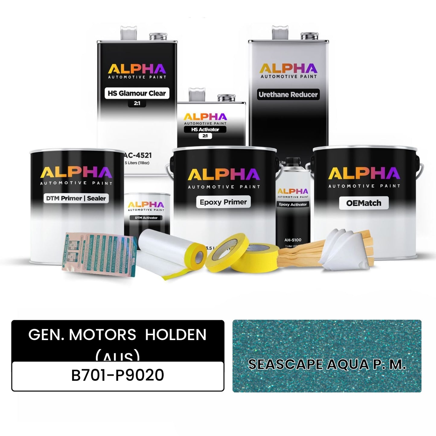 GEN. MOTORS HOLDEN (AUS) SEASCAPE AQUA P. M. B701-P9020 OEMatch Vehicle Paint Kit