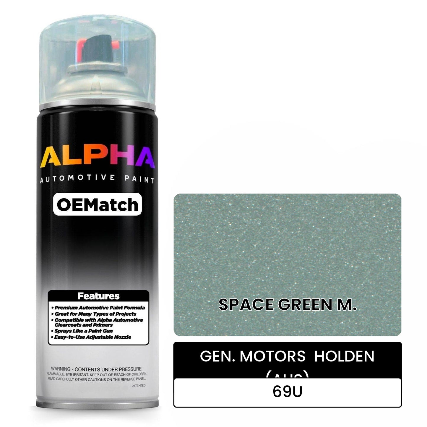 GEN. MOTORS HOLDEN (AUS) SPACE GREEN M. 69U OEMatch Spraycan