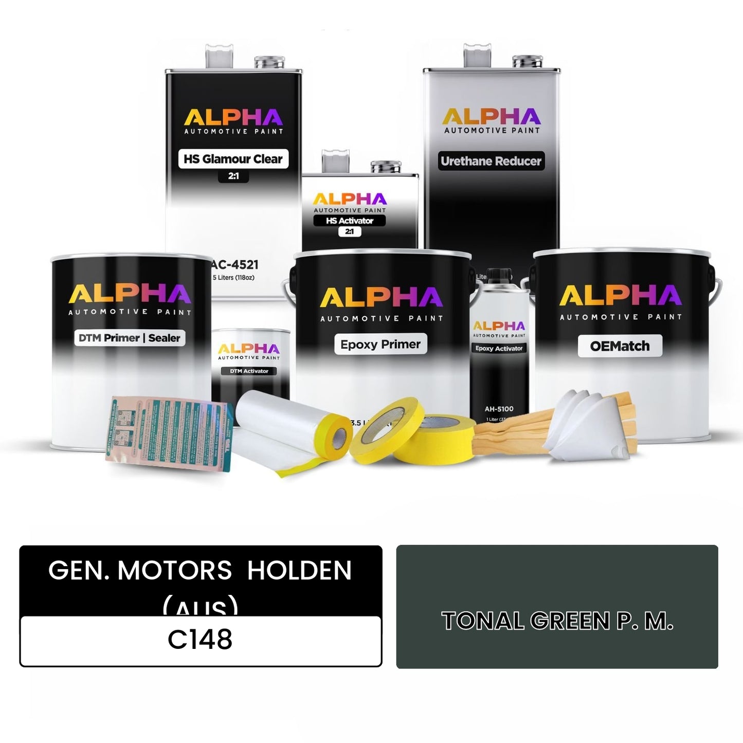 GEN. MOTORS HOLDEN (AUS) TONAL GREEN P. M. C148 OEMatch Vehicle Paint Kit