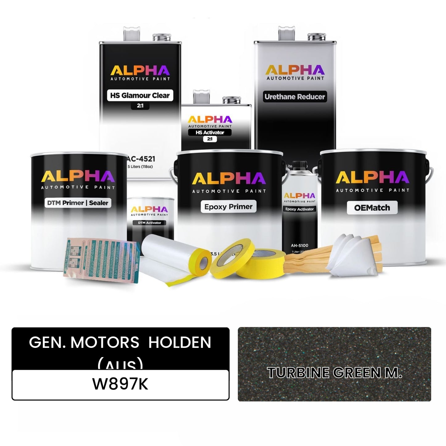 GEN. MOTORS HOLDEN (AUS) TURBINE GREEN M. W897K OEMatch Vehicle Paint Kit