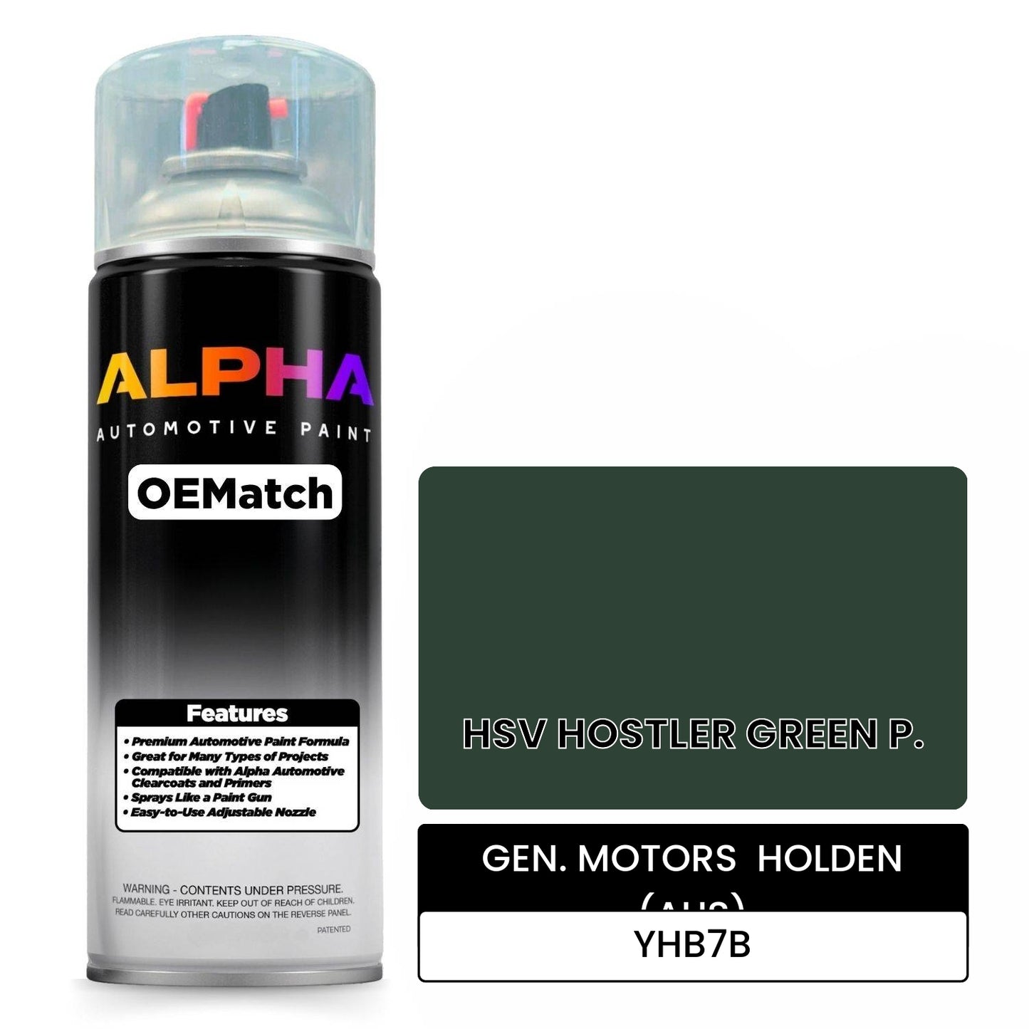 GEN. MOTORS HOLDEN (AUS) HSV HOSTLER GREEN P. YHB7B OEMatch Spraycan