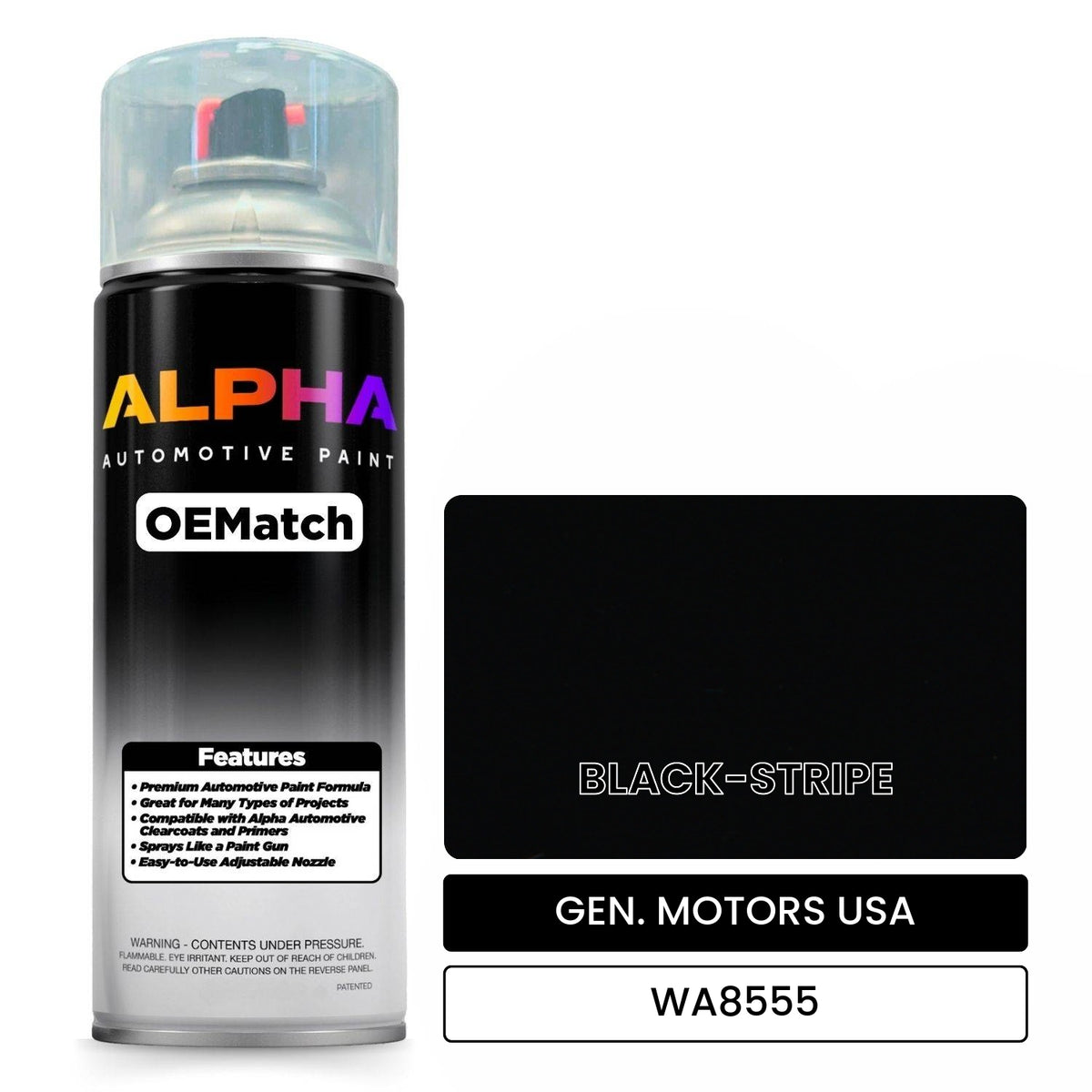 GEN. MOTORS USA BLACK-STRIPE WA8555 OEMatch Spraycan