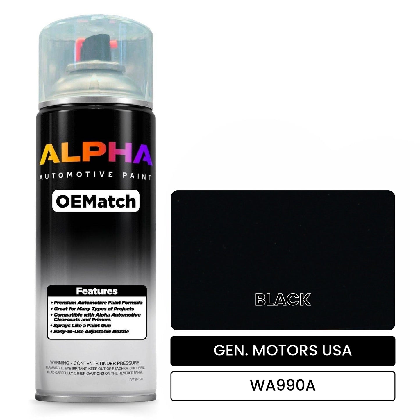 GEN. MOTORS USA BLACK WA990A OEMatch Spraycan