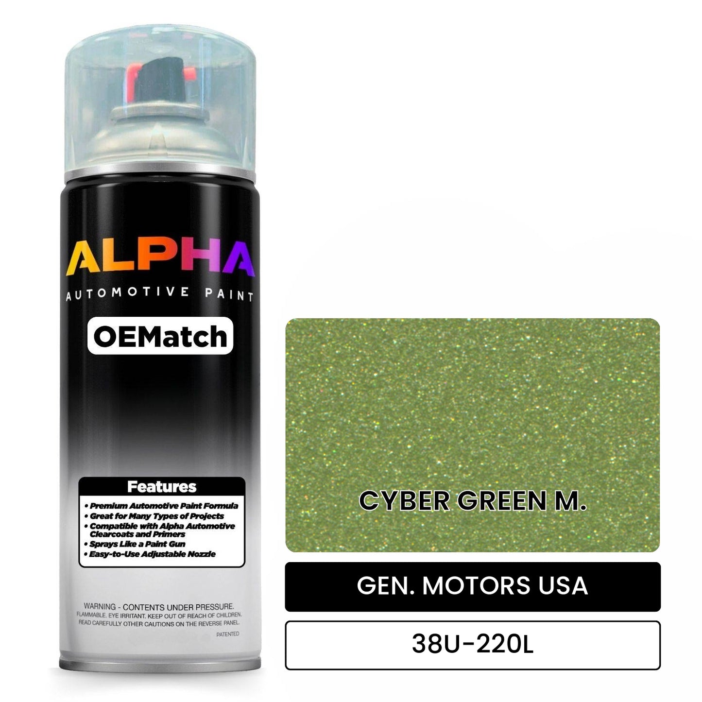 GEN. MOTORS USA CYBER GREEN M. 38U-220L OEMatch Spraycan