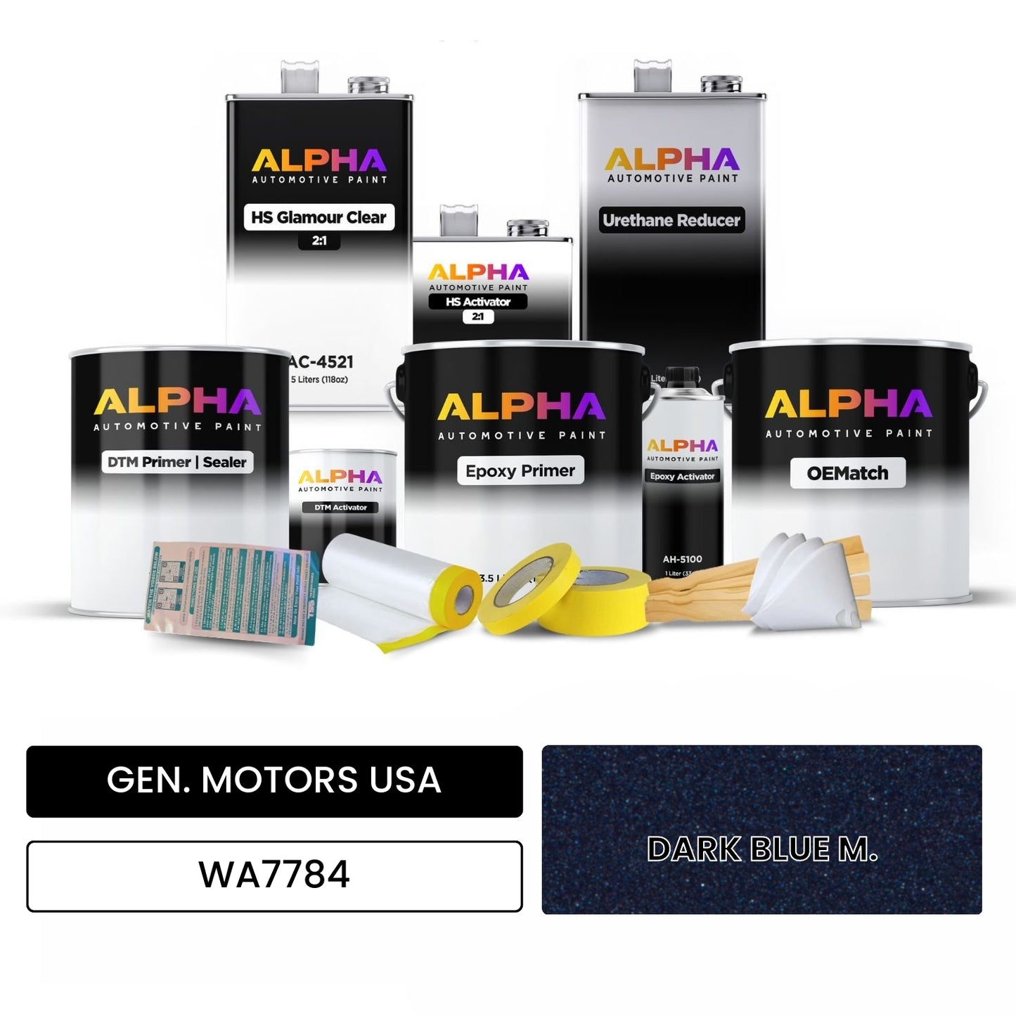 GEN. MOTORS USA DARK BLUE M. WA7784 OEMatch Vehicle Paint Kit