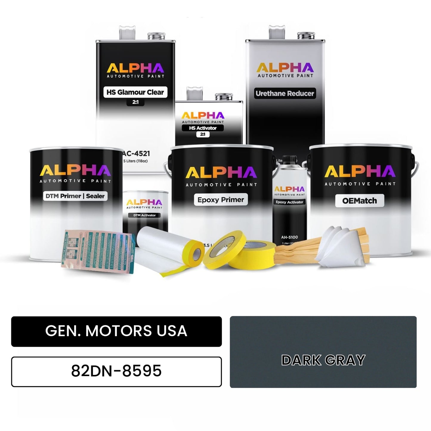 GEN. MOTORS USA DARK GRAY 82DN-8595 OEMatch Vehicle Paint Kit