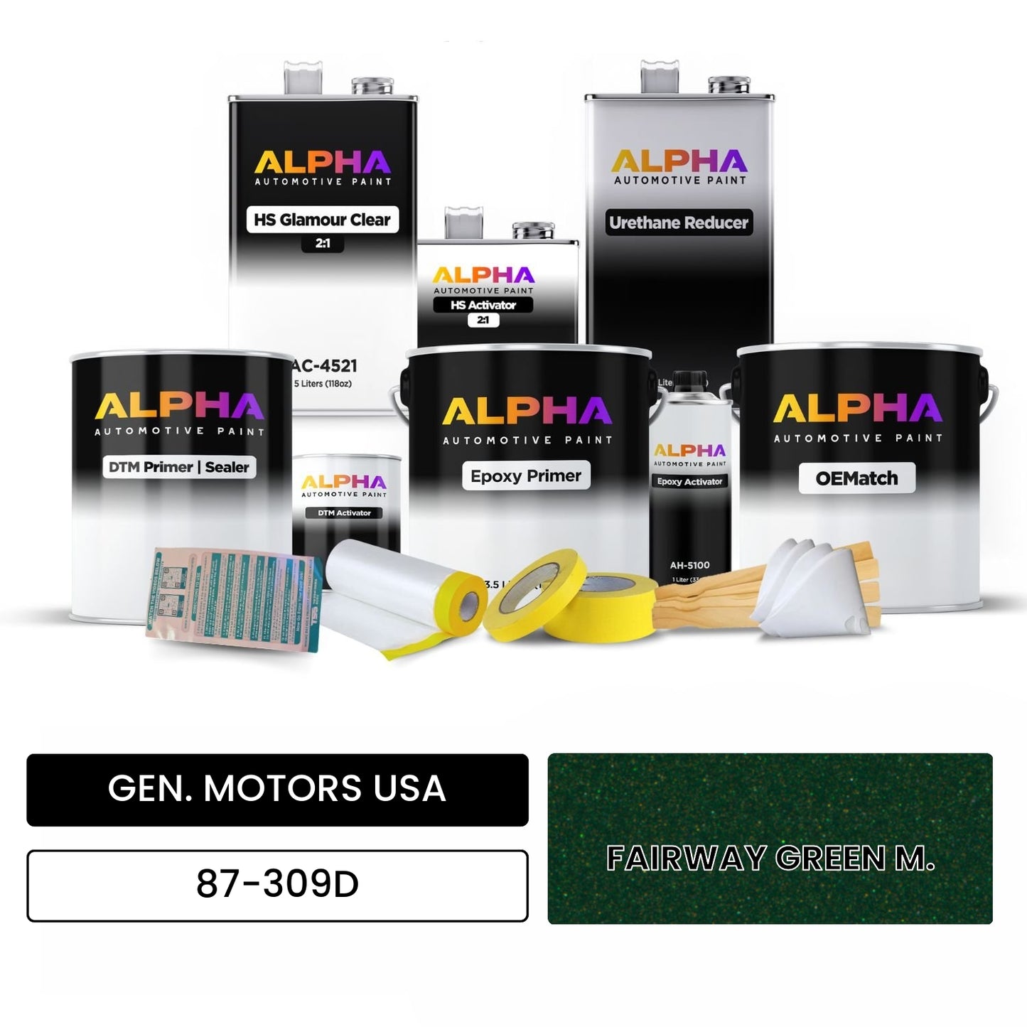 GEN. MOTORS USA FAIRWAY GREEN M. 87-309D OEMatch Vehicle Paint Kit