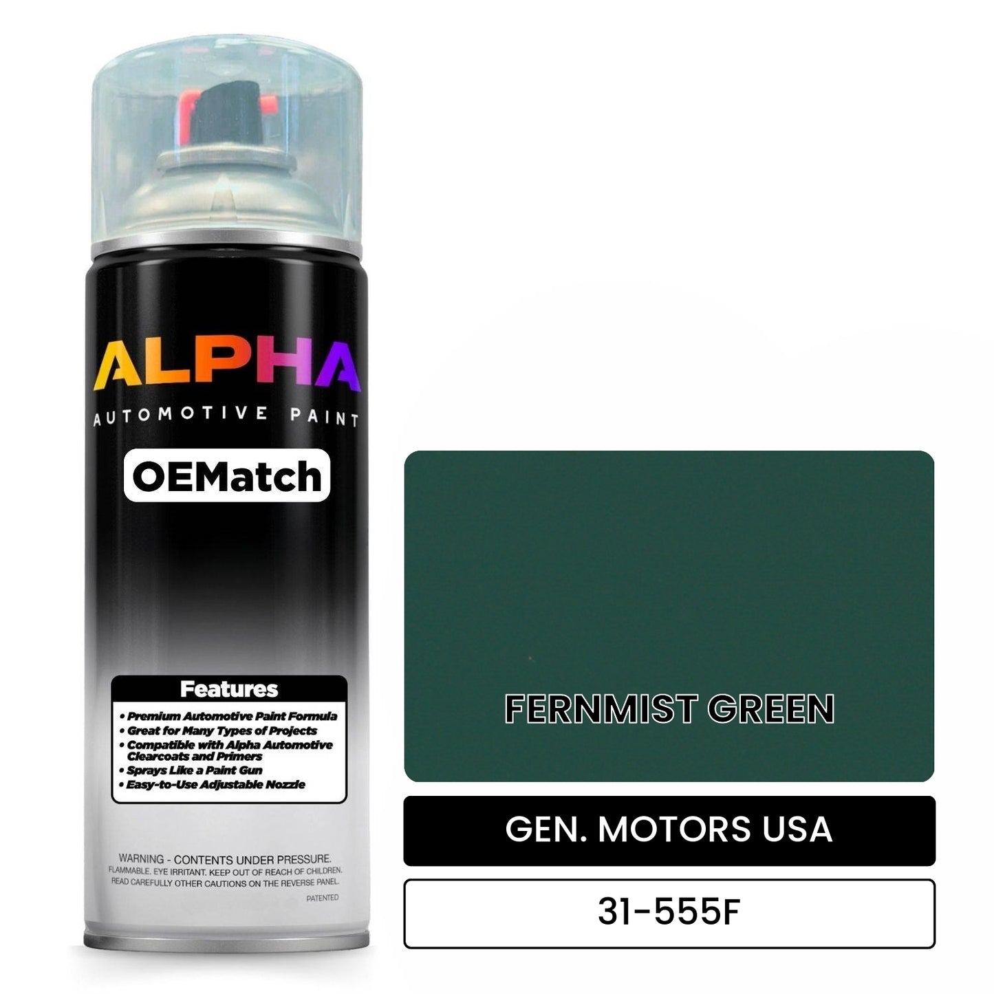 GEN. MOTORS USA FERNMIST GREEN 31-555F OEMatch Spraycan