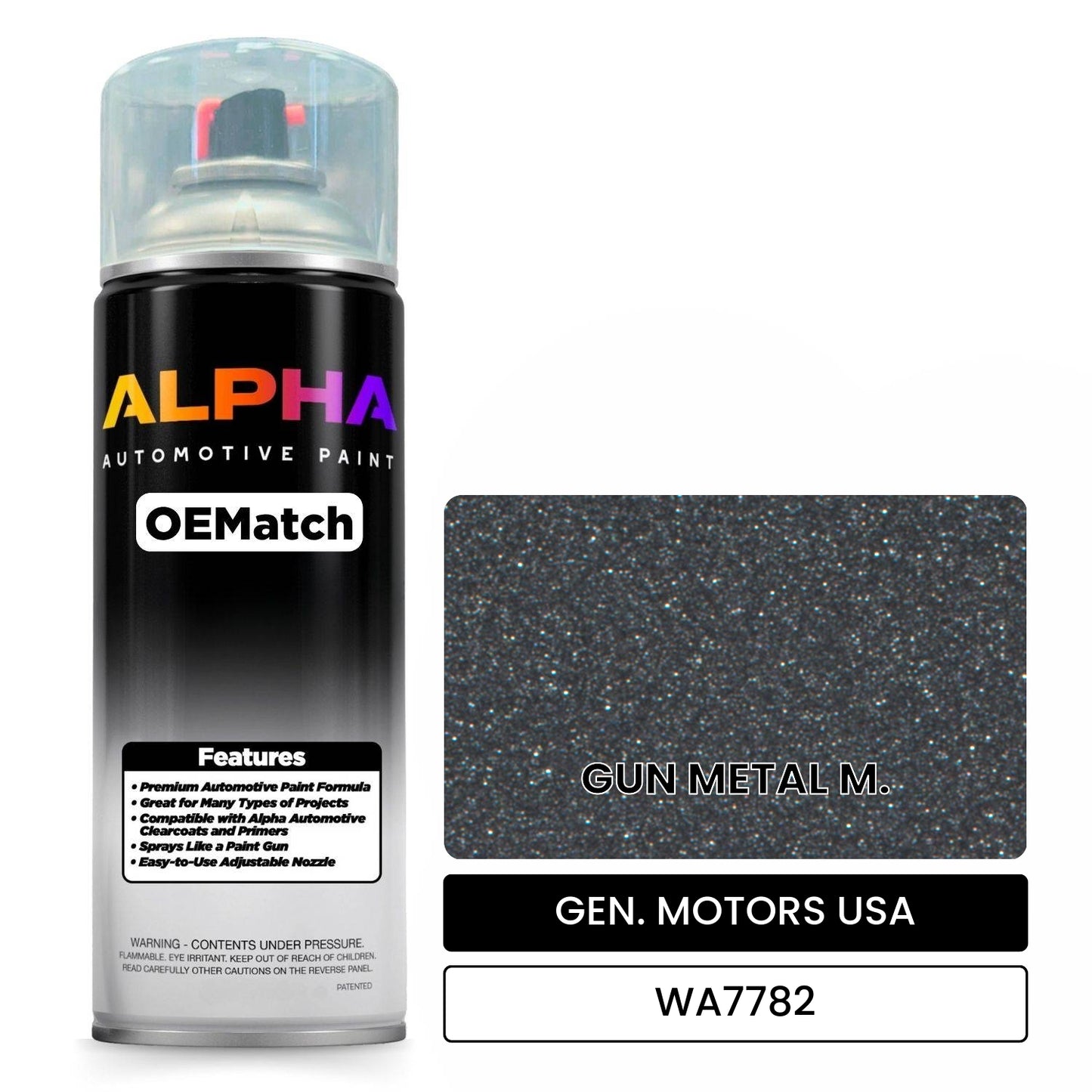 GEN. MOTORS USA GUN METAL M. WA7782 OEMatch Spraycan