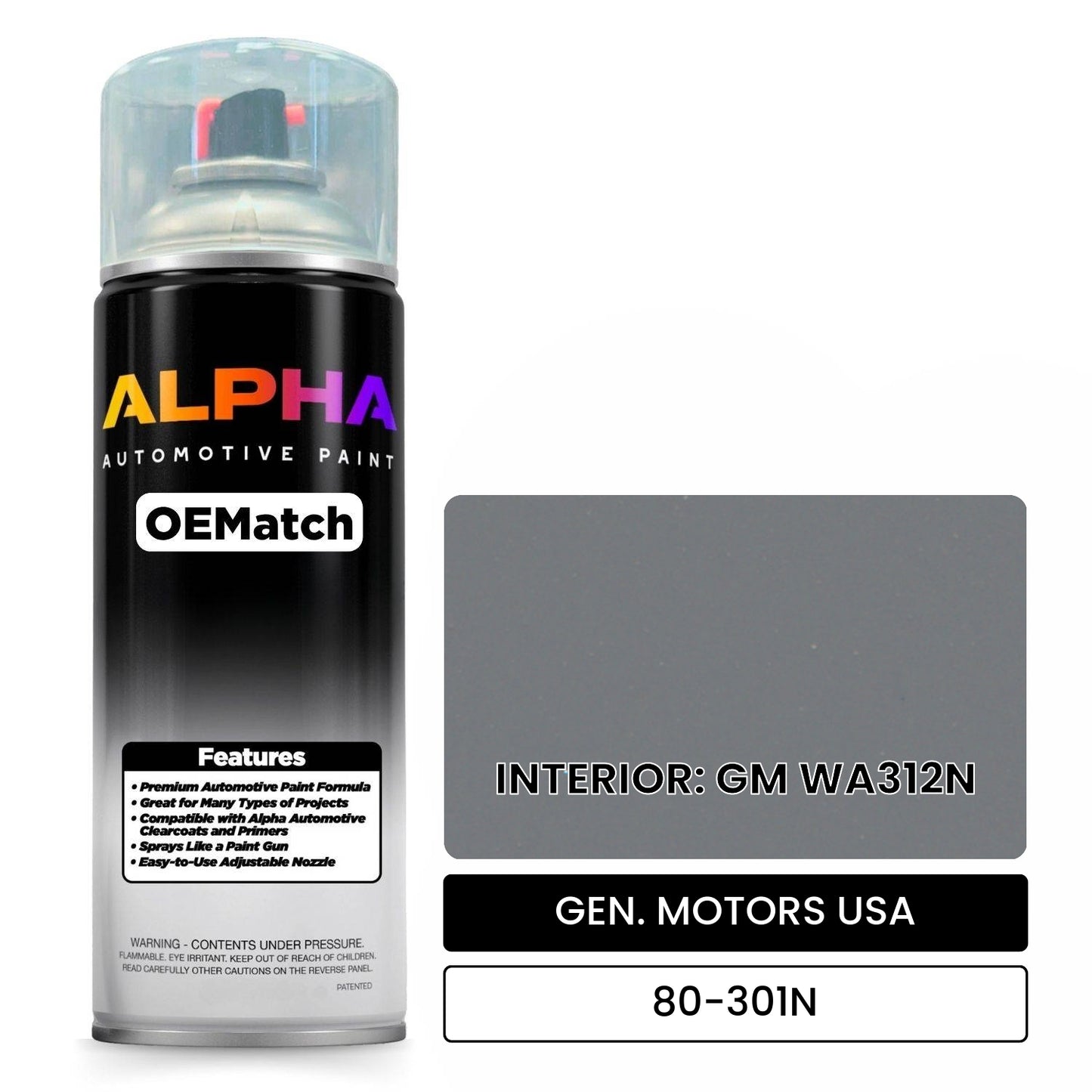GEN. MOTORS USA INTERIOR: GM WA312N 80-301N OEMatch Spraycan