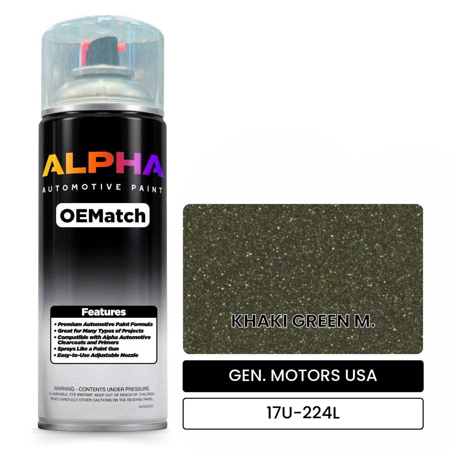GEN. MOTORS USA KHAKI GREEN M. 17U-224L OEMatch Spraycan
