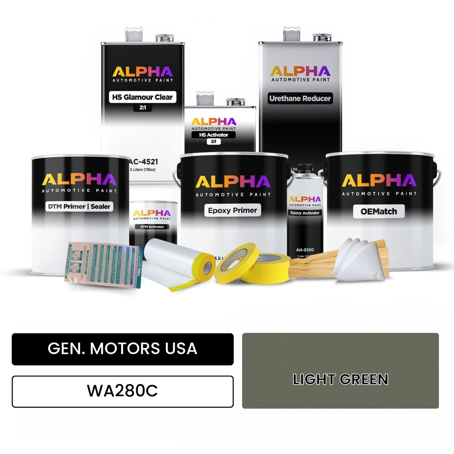 GEN. MOTORS USA LIGHT GREEN WA280C OEMatch Vehicle Paint Kit