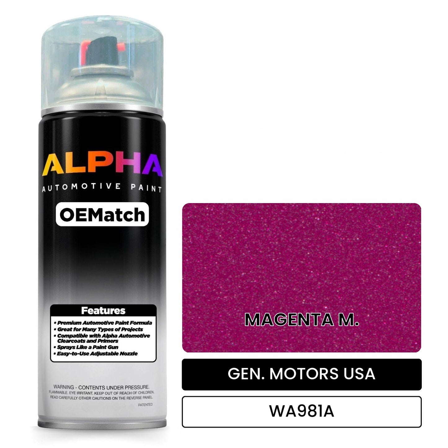 GEN. MOTORS USA MAGENTA M. WA981A OEMatch Spraycan