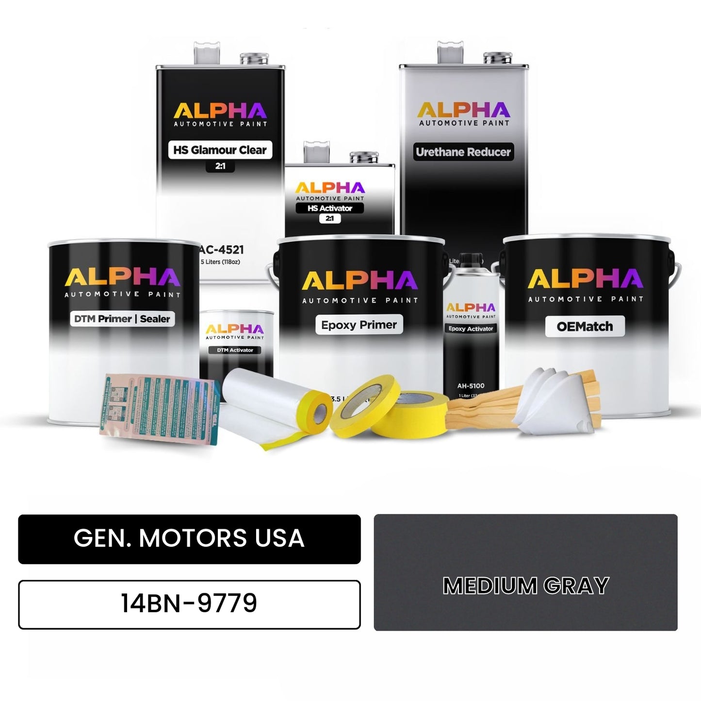 GEN. MOTORS USA MEDIUM GRAY 14BN-9779 OEMatch Vehicle Paint Kit