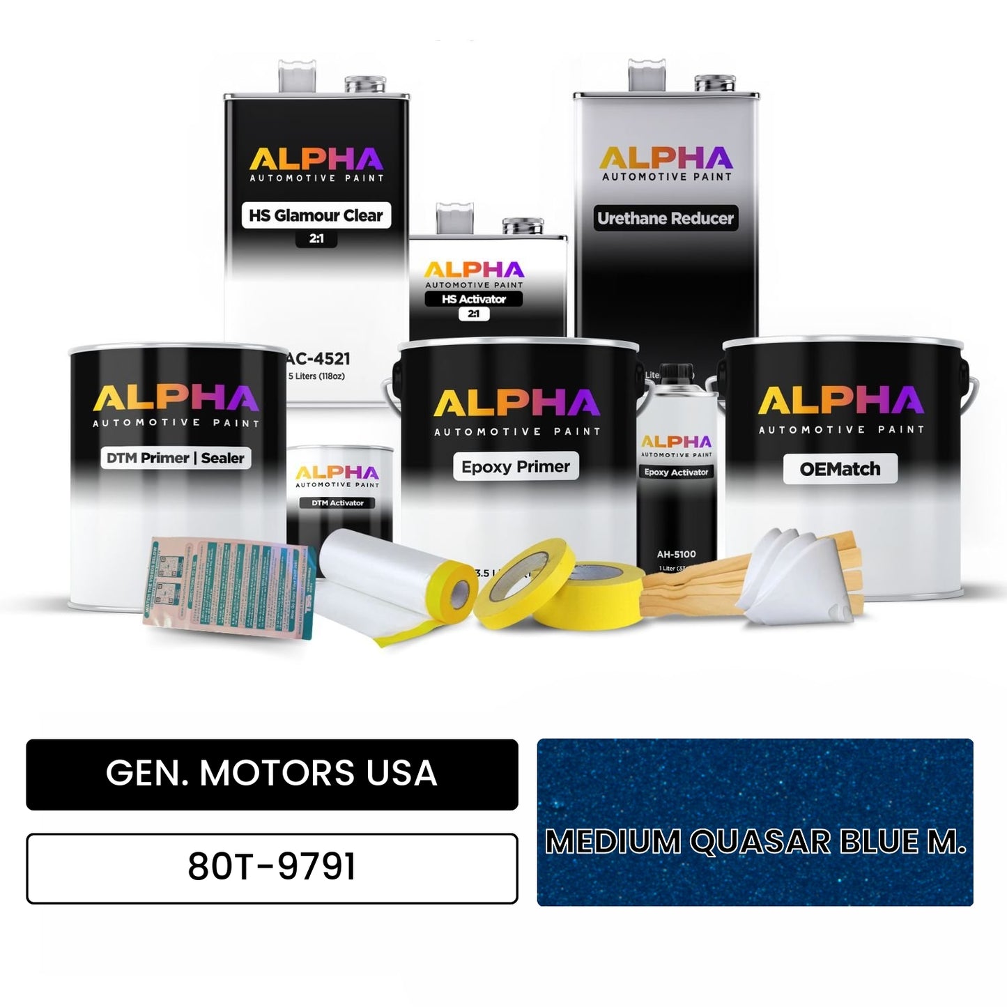 GEN. MOTORS USA MEDIUM QUASAR BLUE M. 80T-9791 OEMatch Vehicle Paint Kit
