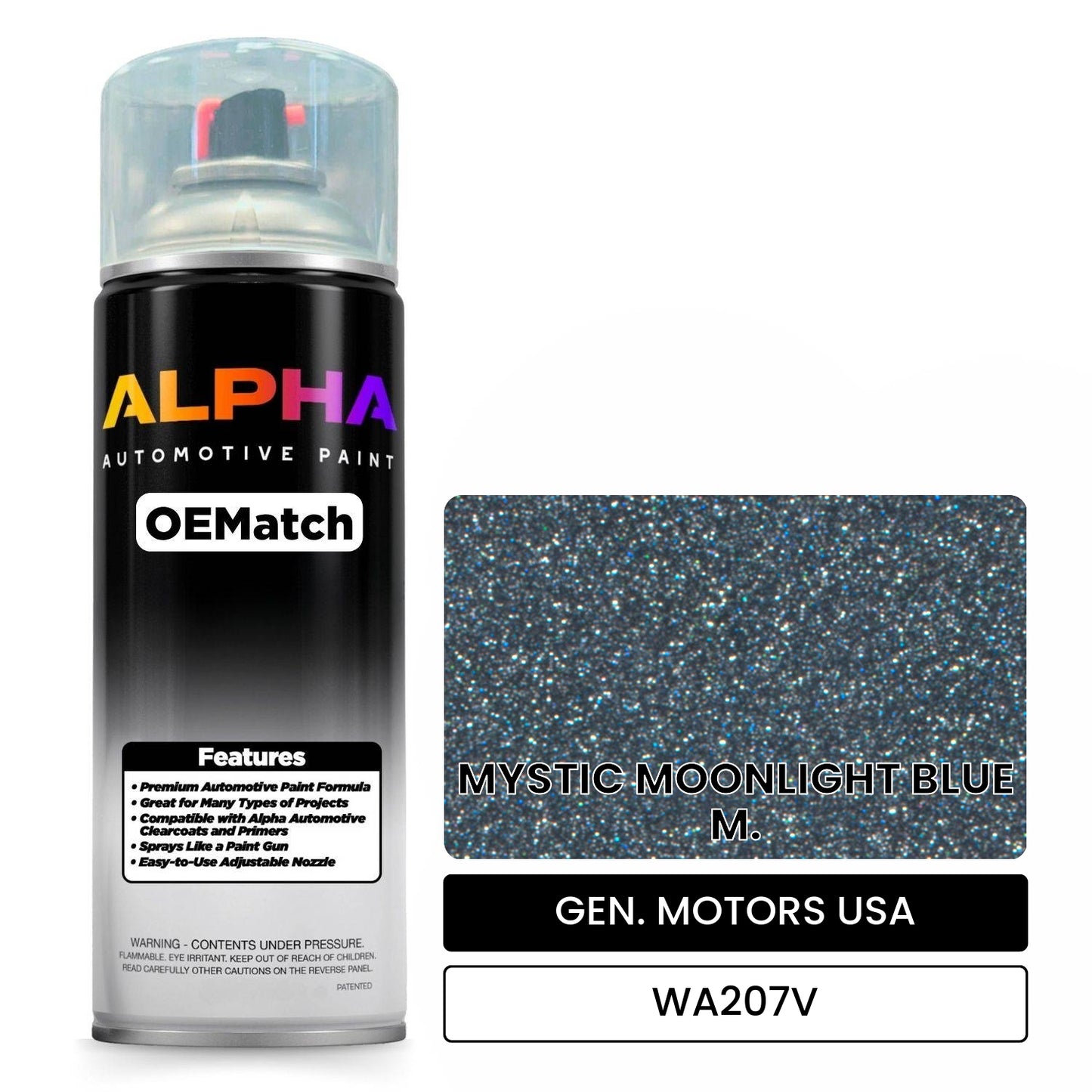 GEN. MOTORS USA MYSTIC MOONLIGHT BLUE M. WA207V OEMatch Spraycan