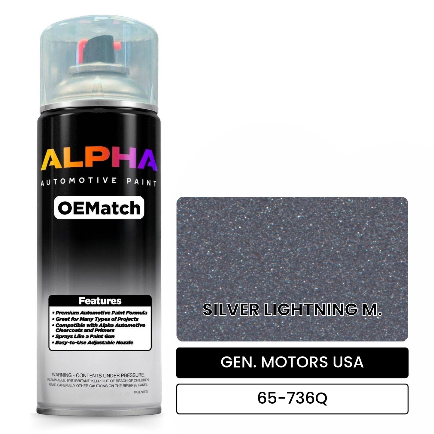 GEN. MOTORS USA SILVER LIGHTNING M. 65-736Q OEMatch Spraycan