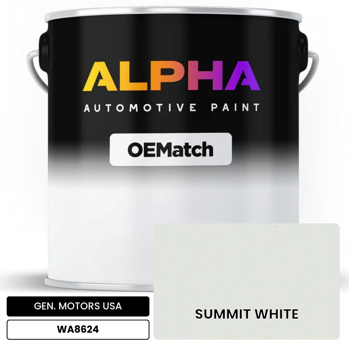 GEN. MOTORS USA SUMMIT WHITE WA8624 OEMatch Basecoat