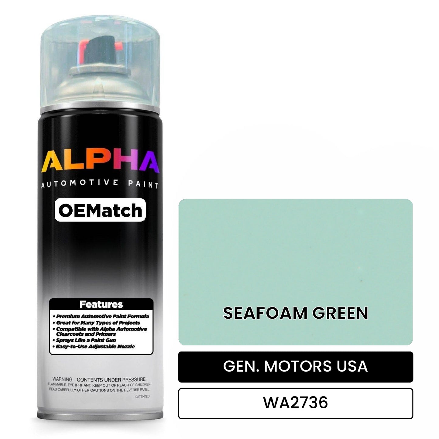GEN. MOTORS USA SEAFOAM GREEN WA2736 OEMatch Spraycan