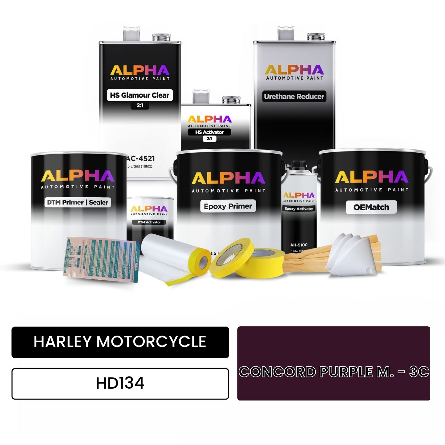HARLEY MOTORCYCLE CONCORD PURPLE M. - 3C HD134 OEMatch Vehicle Paint Kit