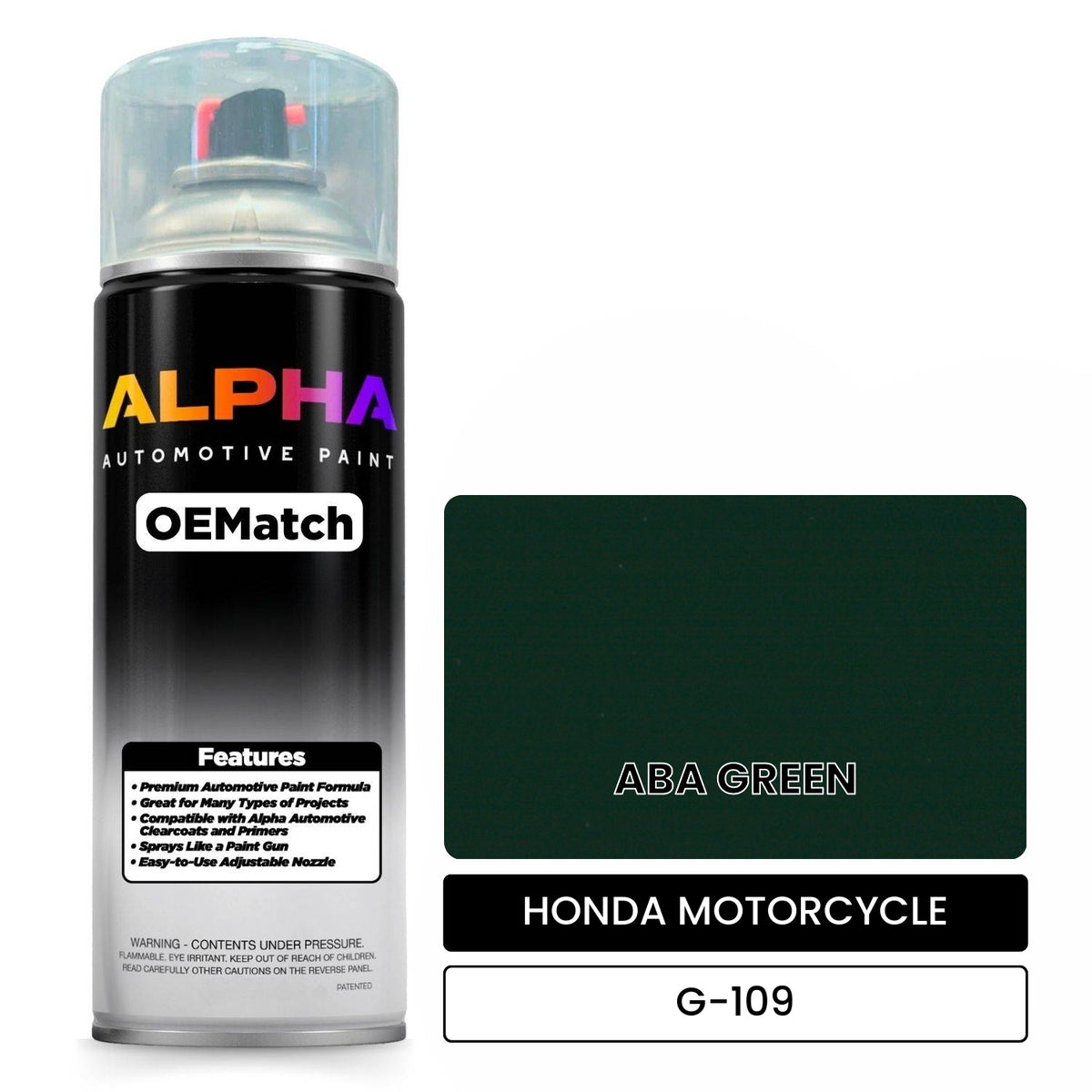 HONDA MOTORCYCLE ABA GREEN G-109 OEMatch Spraycan
