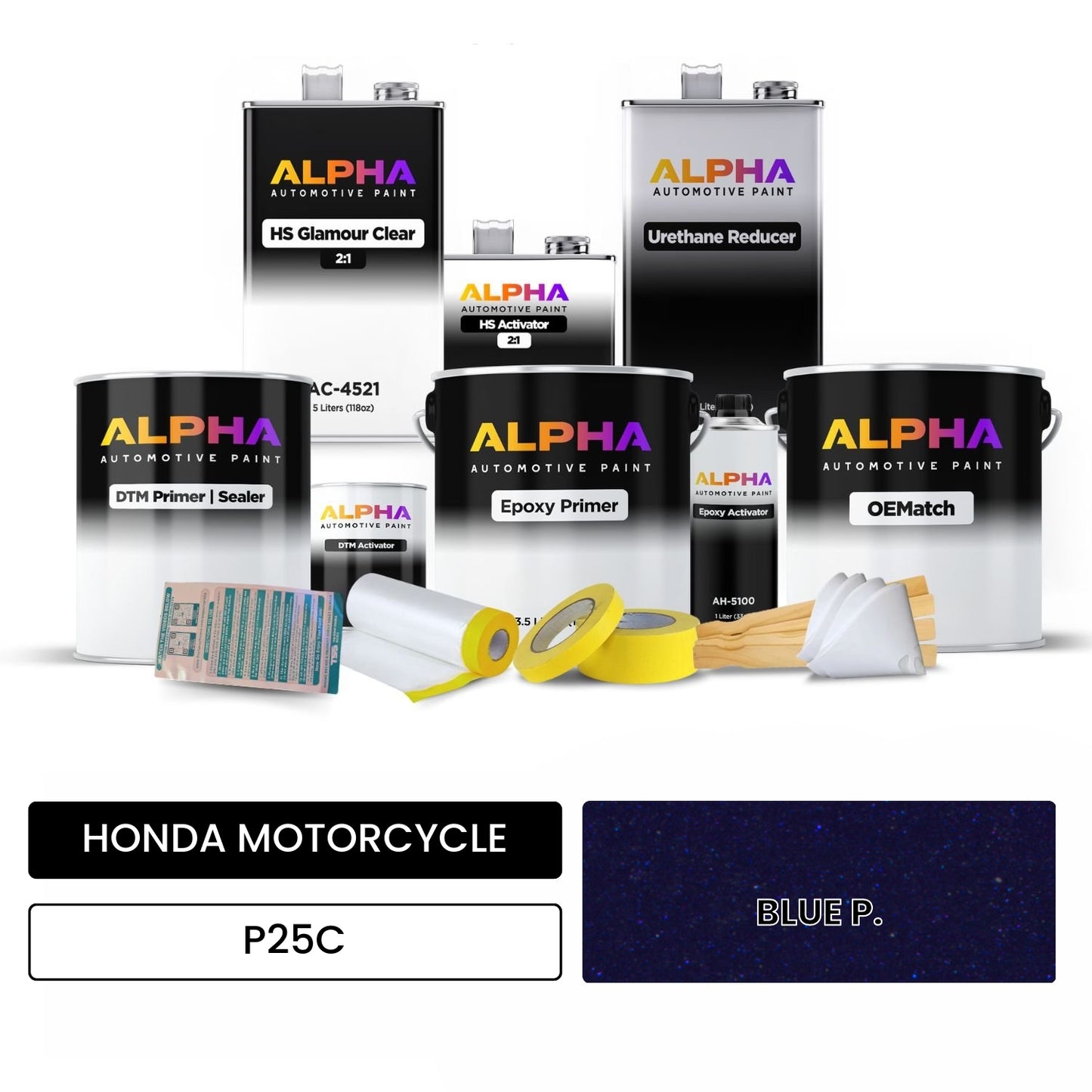 HONDA MOTORCYCLE BLUE P. P25C OEMatch Vehicle Paint Kit