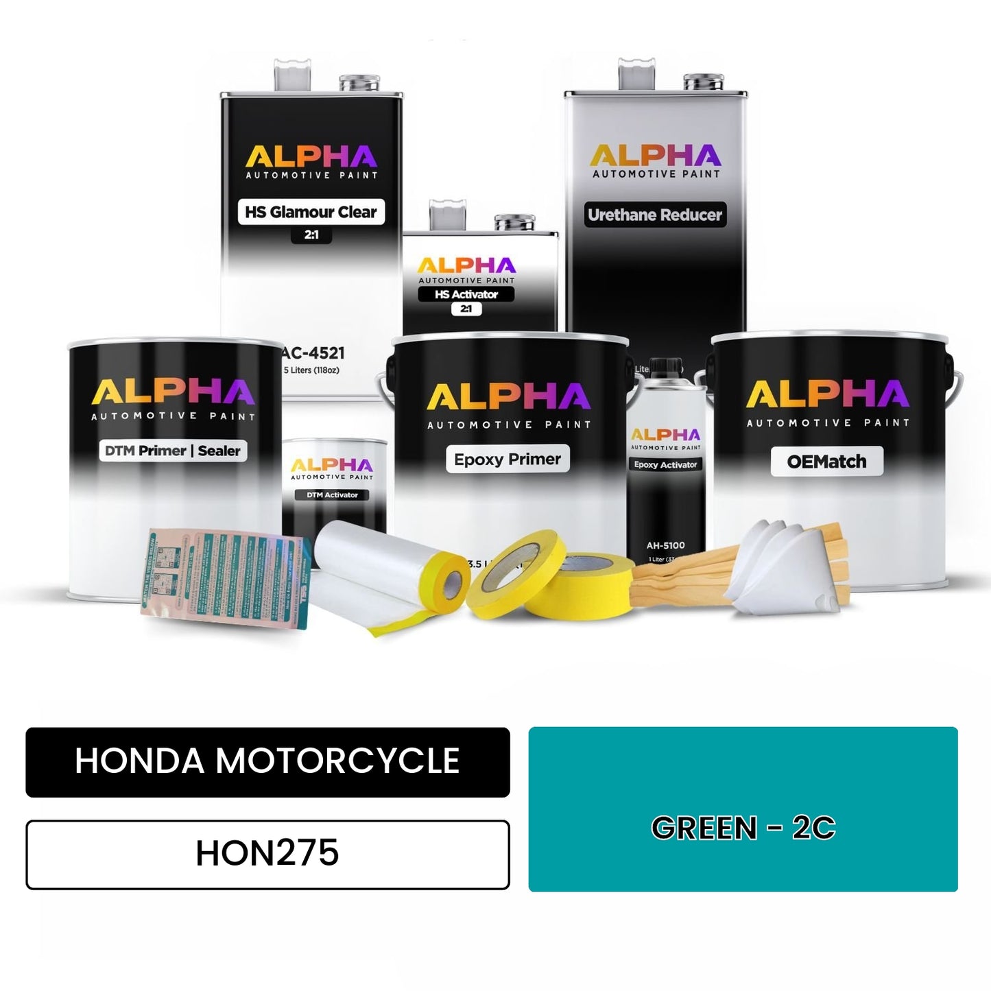HONDA MOTORCYCLE GREEN - 2C HON275 OEMatch Vehicle Paint Kit