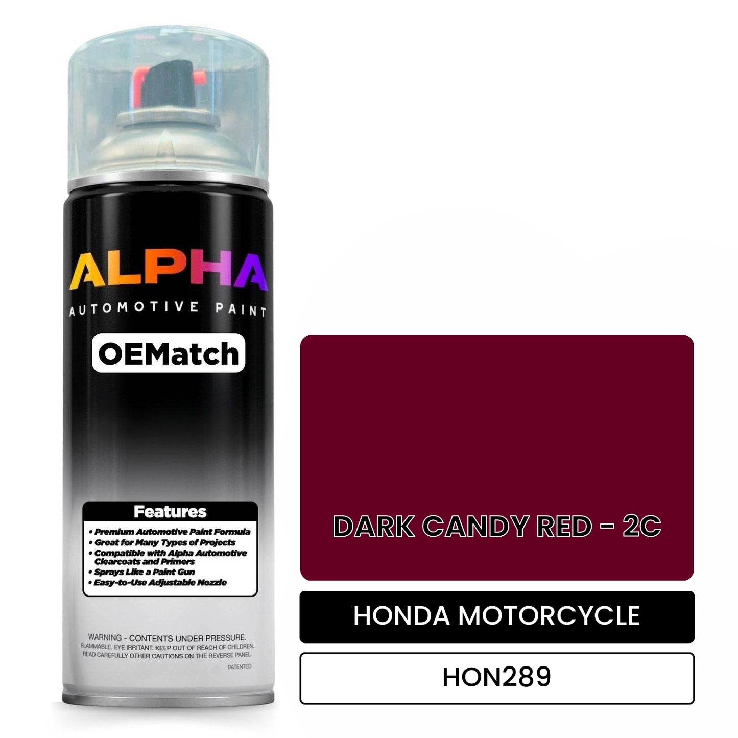 HONDA MOTORCYCLE DARK CANDY RED - 2C HON289 OEMatch Spraycan