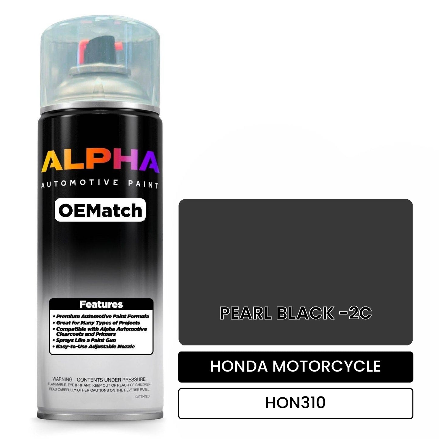 HONDA MOTORCYCLE PEARL BLACK -2C HON310 OEMatch Spraycan