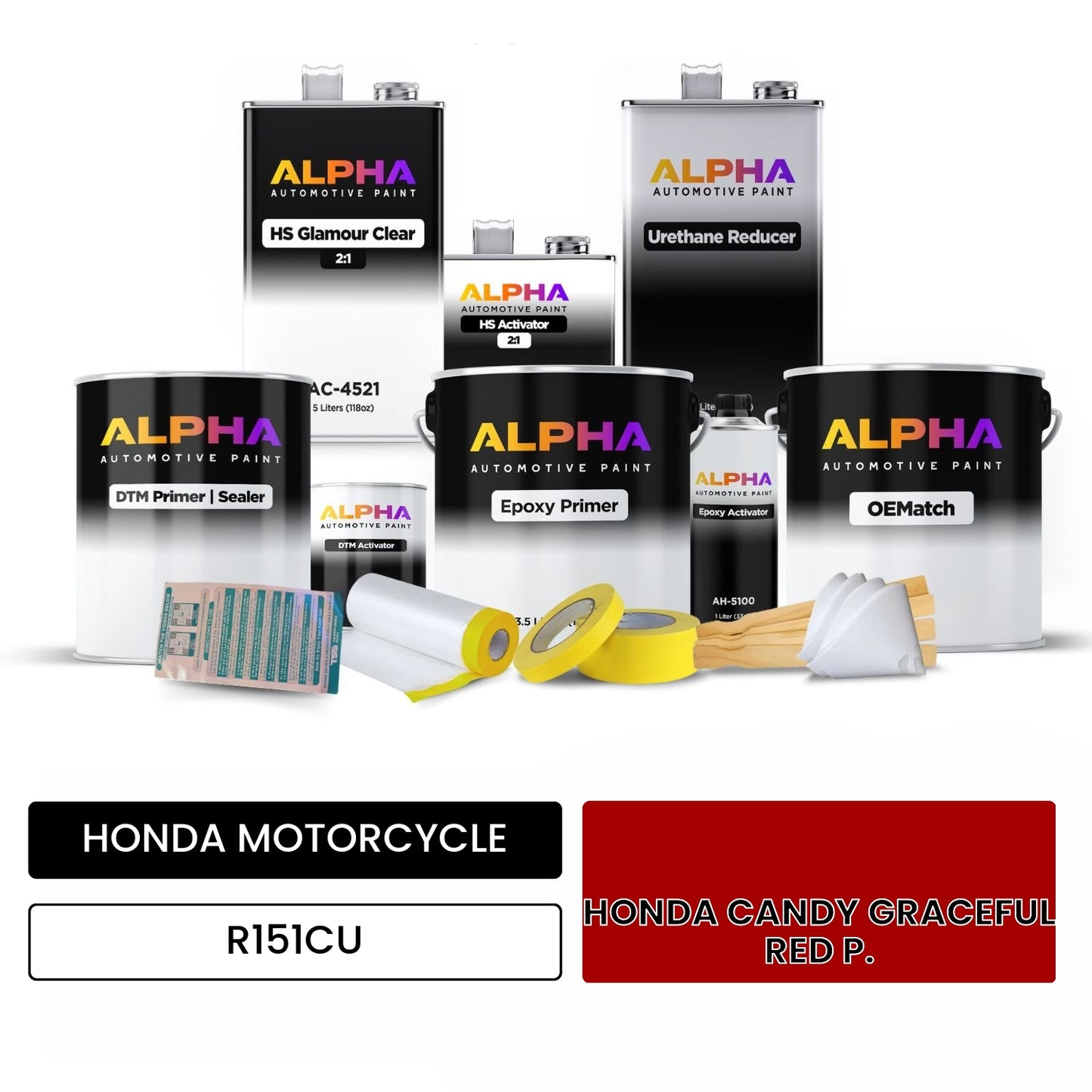 HONDA MOTORCYCLE HONDA CANDY GRACEFUL RED P. R151CU OEMatch Vehicle Paint Kit