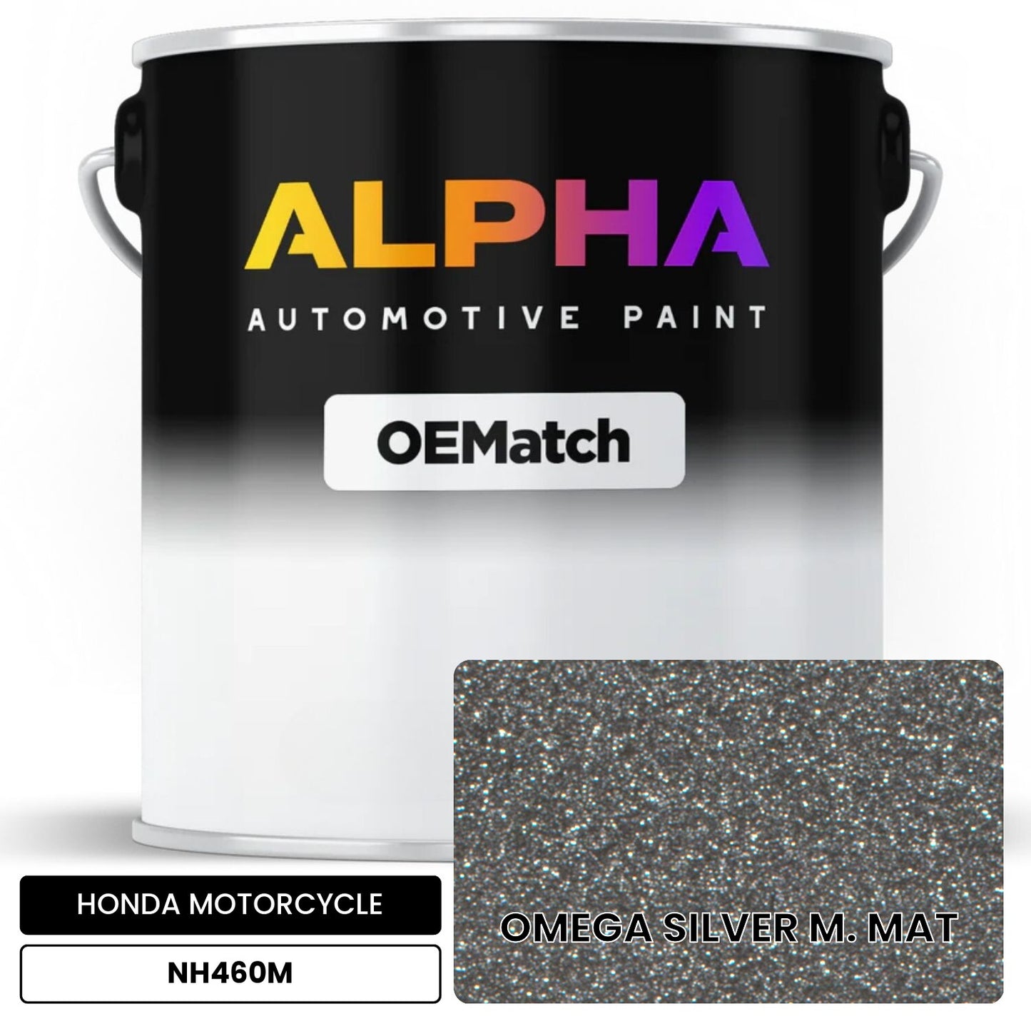HONDA MOTORCYCLE OMEGA SILVER M. MAT NH460M OEMatch Basecoat