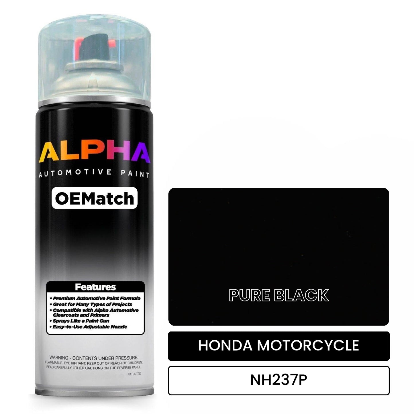 HONDA MOTORCYCLE PURE BLACK NH237P OEMatch Spraycan