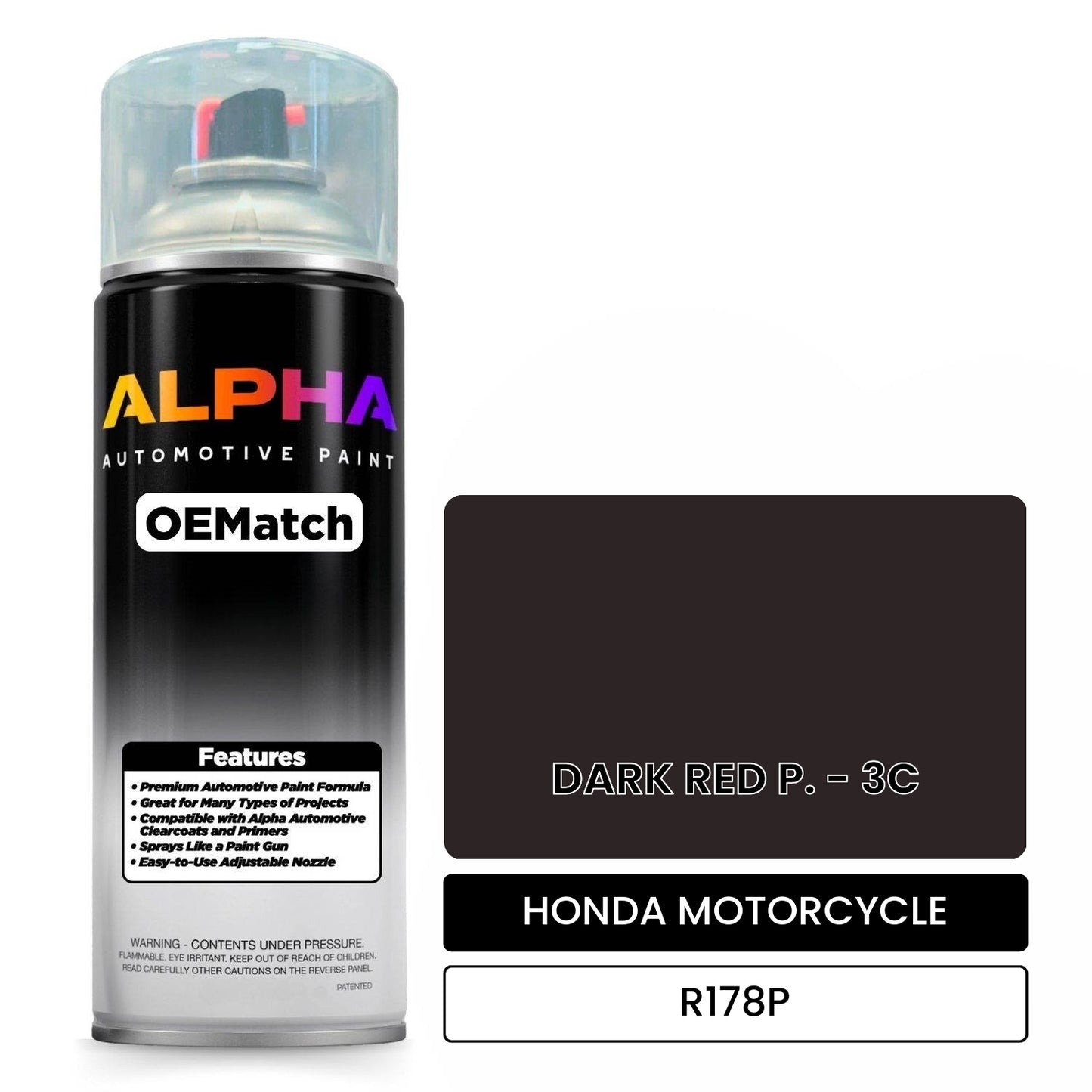 HONDA MOTORCYCLE DARK RED P. - 3C R178P OEMatch Spraycan