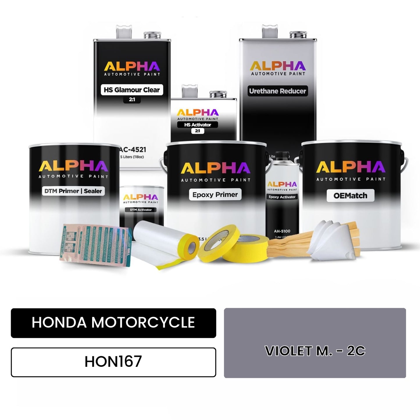 HONDA MOTORCYCLE VIOLET M. - 2C HON167 OEMatch Vehicle Paint Kit
