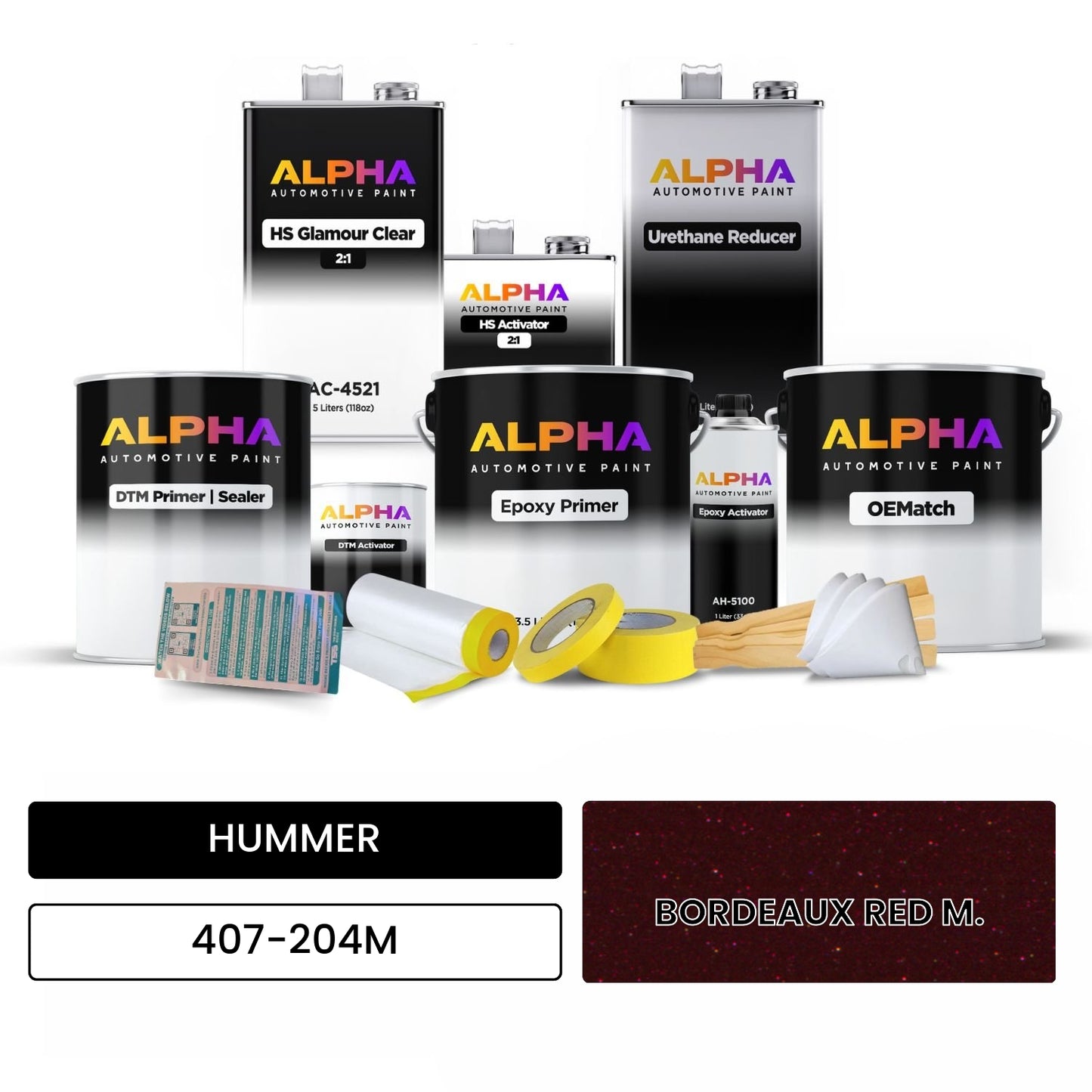 HUMMER BORDEAUX RED M. 407-204M OEMatch Vehicle Paint Kit