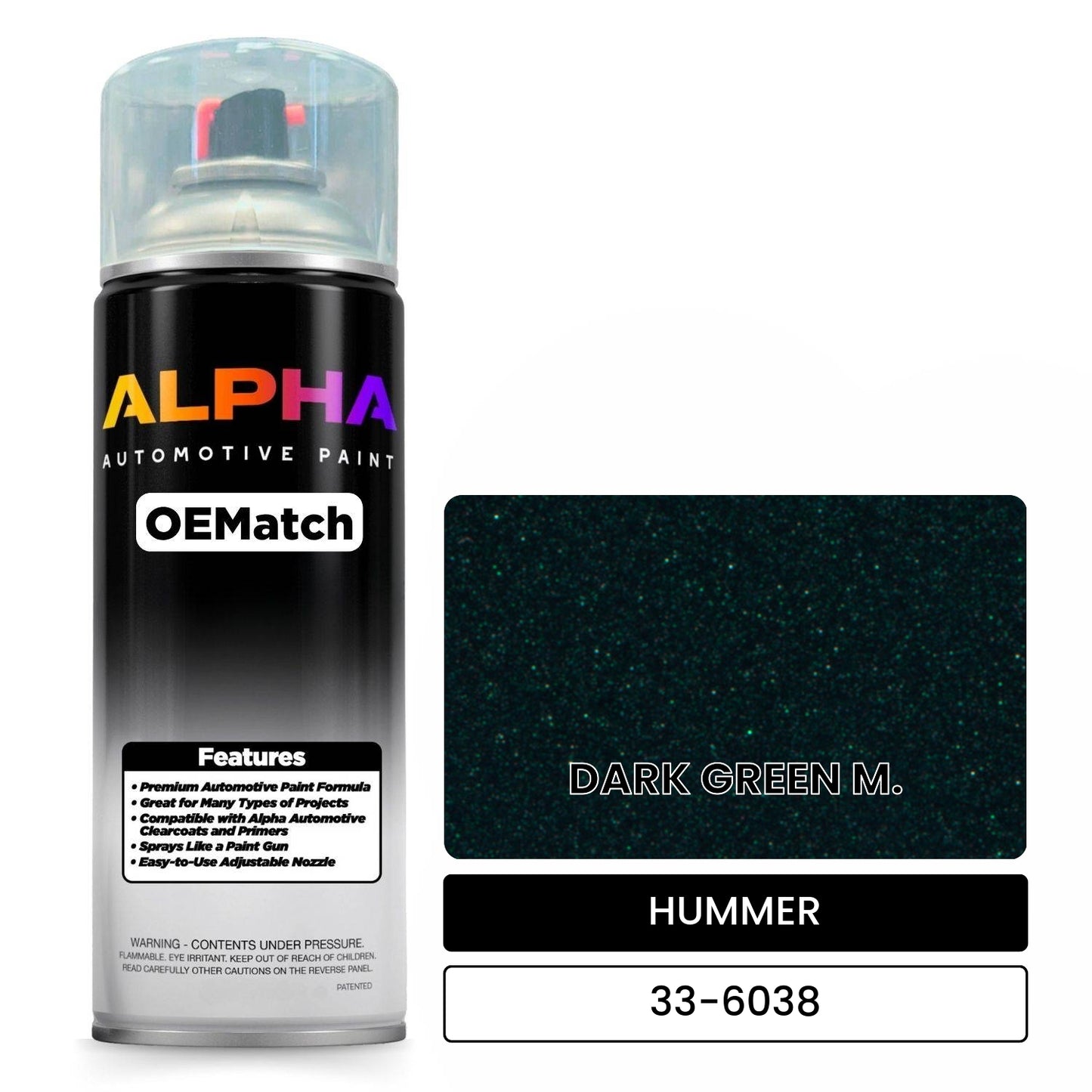 HUMMER DARK GREEN M. 33-6038 OEMatch Spraycan