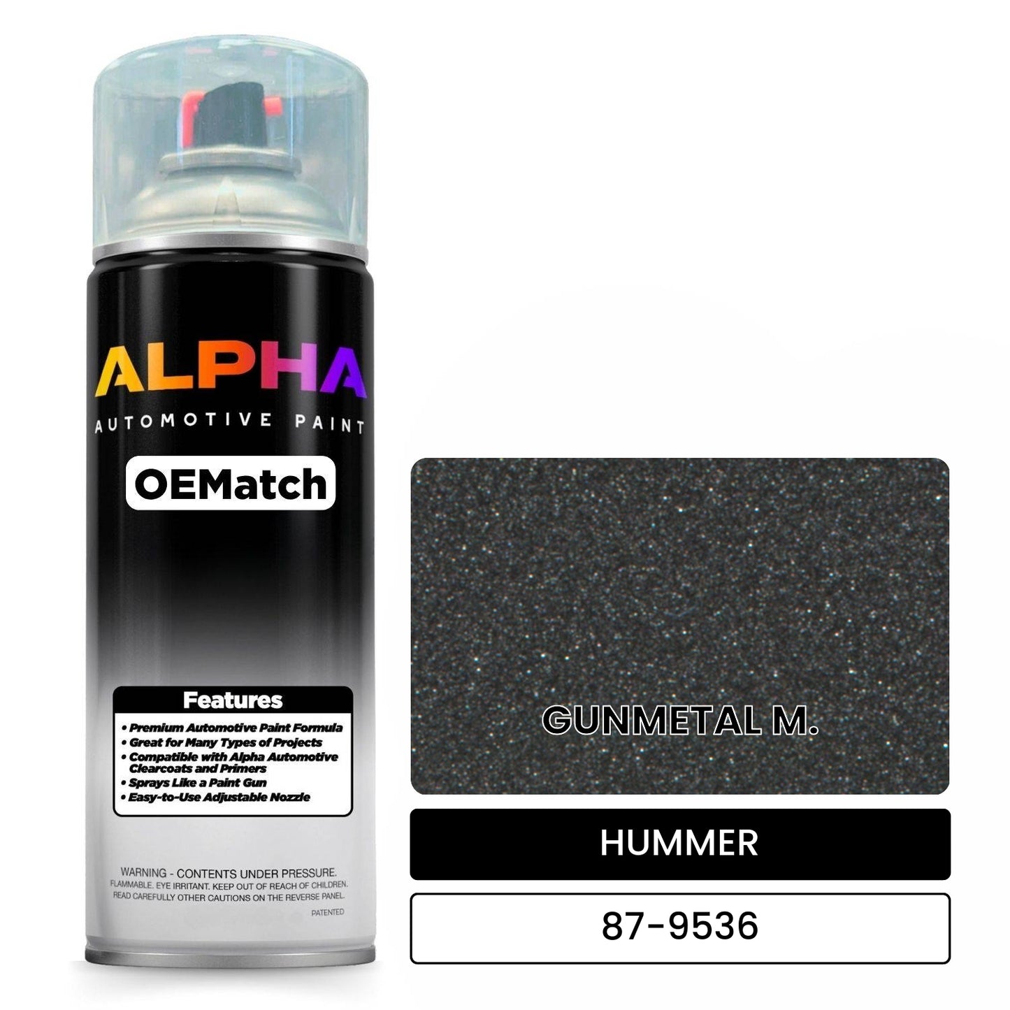 HUMMER GUNMETAL M. 87-9536 OEMatch Spraycan