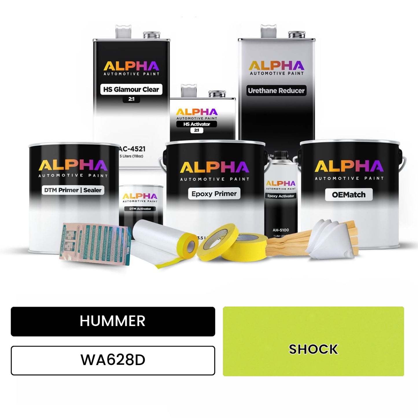 HUMMER SHOCK WA628D OEMatch Vehicle Paint Kit