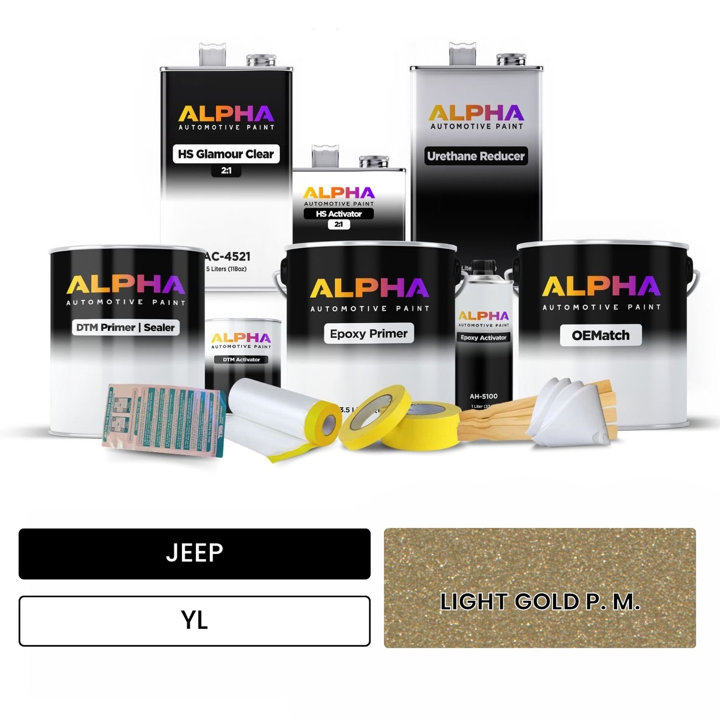JEEP LIGHT GOLD P. M. YL OEMatch Vehicle Paint Kit