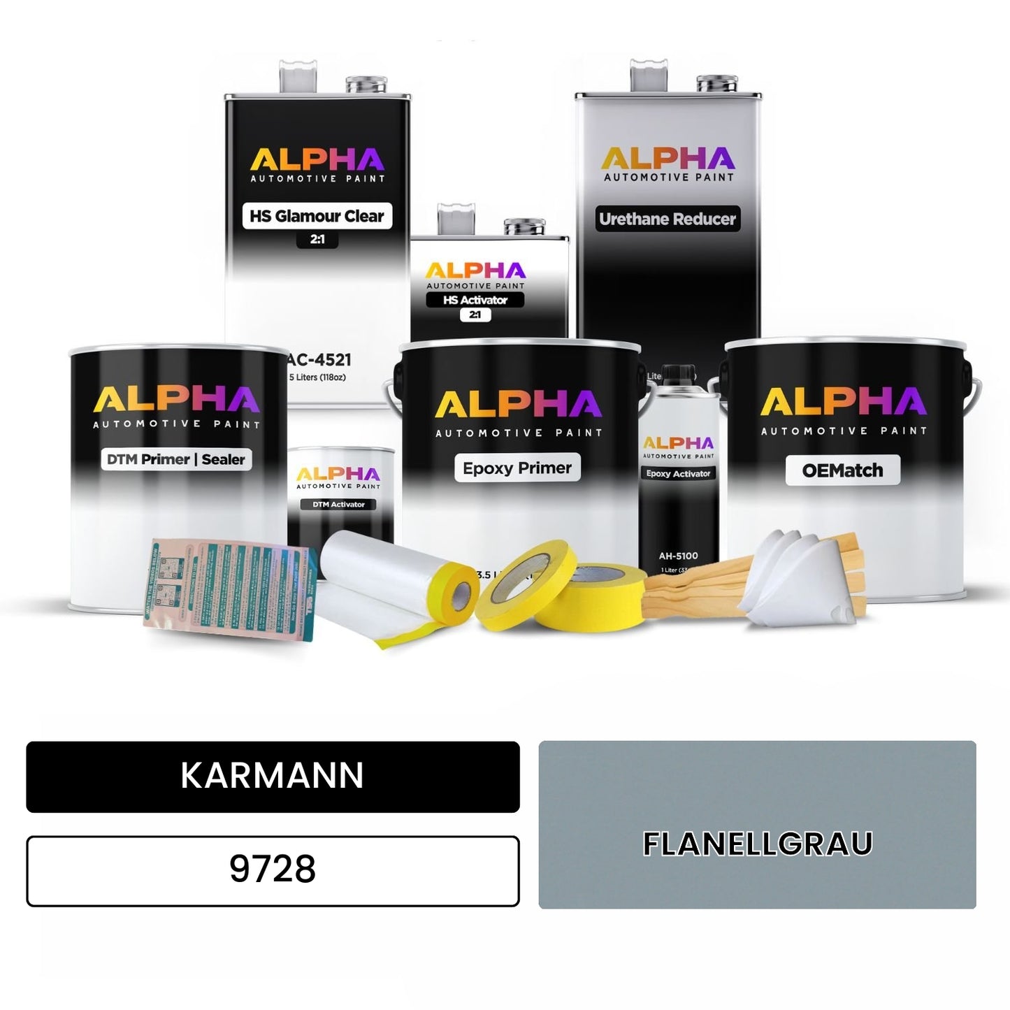 KARMANN Flannel Grey 9728 OEMatch Vehicle Paint Kit