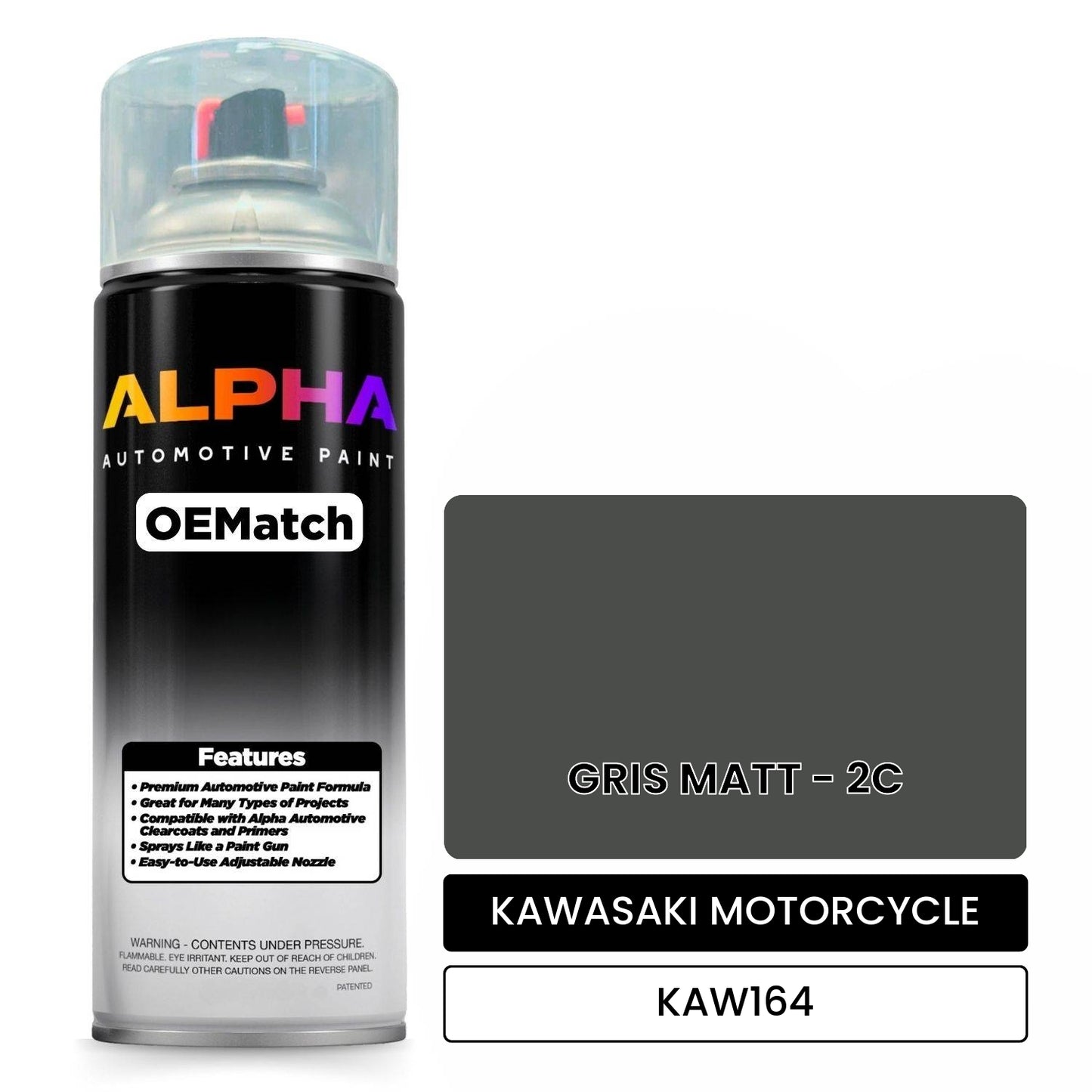 KAWASAKI MOTORCYCLE GRIS MATT - 2C KAW164 OEMatch Spraycan