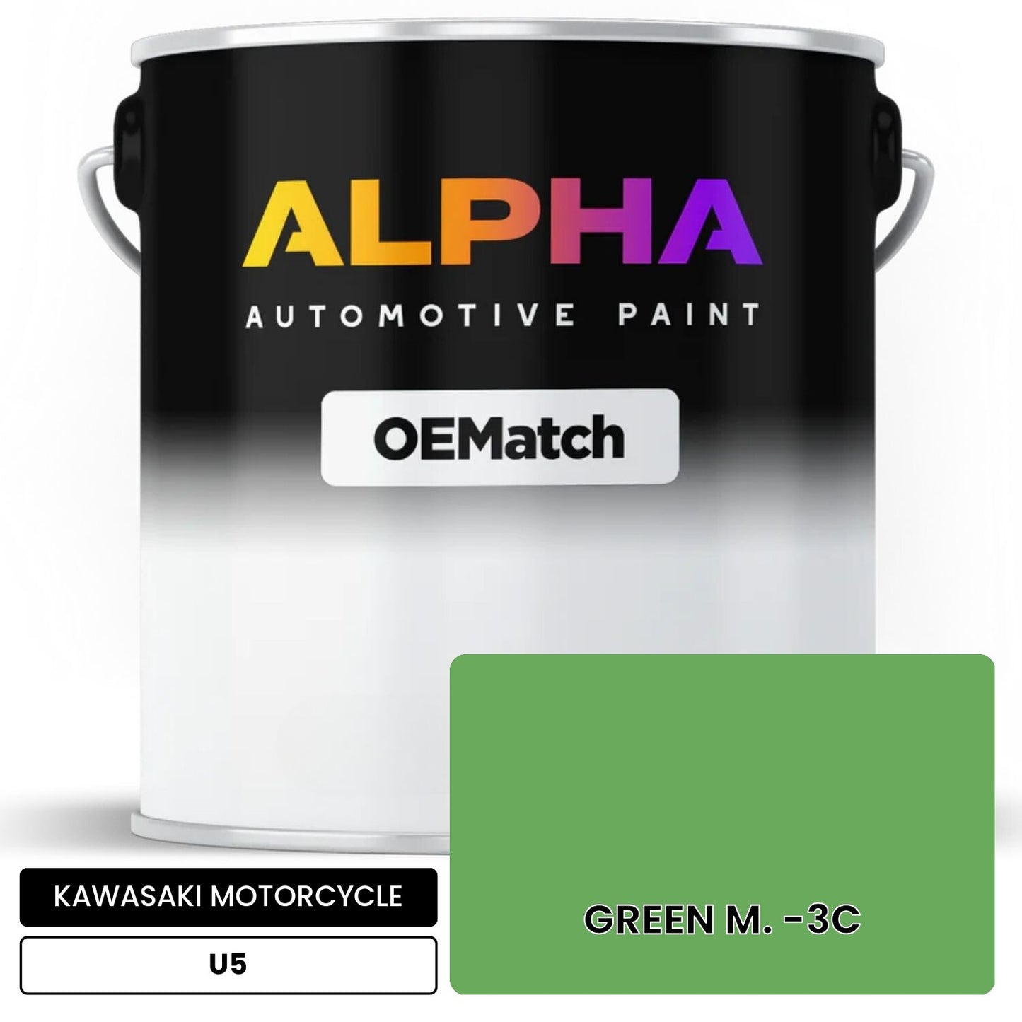 KAWASAKI MOTORCYCLE GREEN M. -3C U5 OEMatch Basecoat