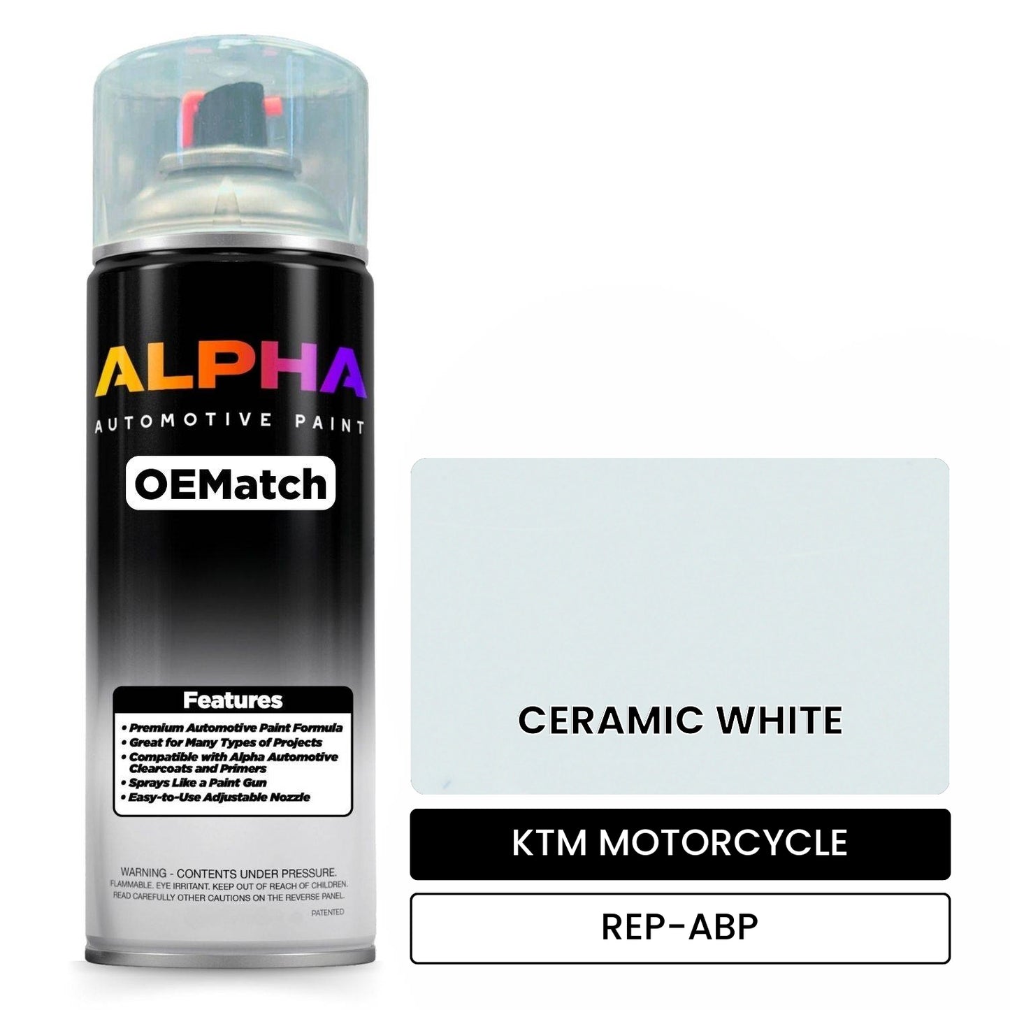 KTM MOTORCYCLE CERAMIC WHITE REP-ABP OEMatch Spraycan