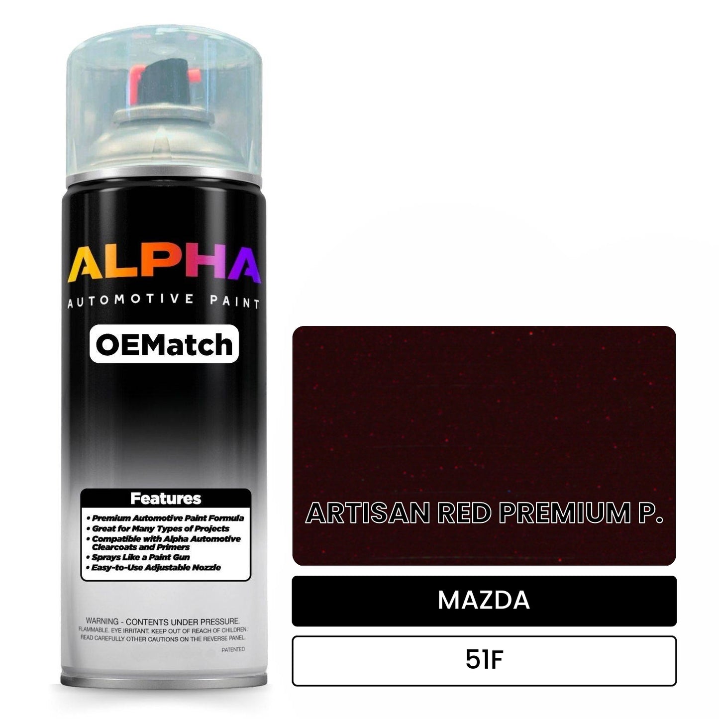 MAZDA ARTISAN RED PREMIUM P. 51F OEMatch Spraycan