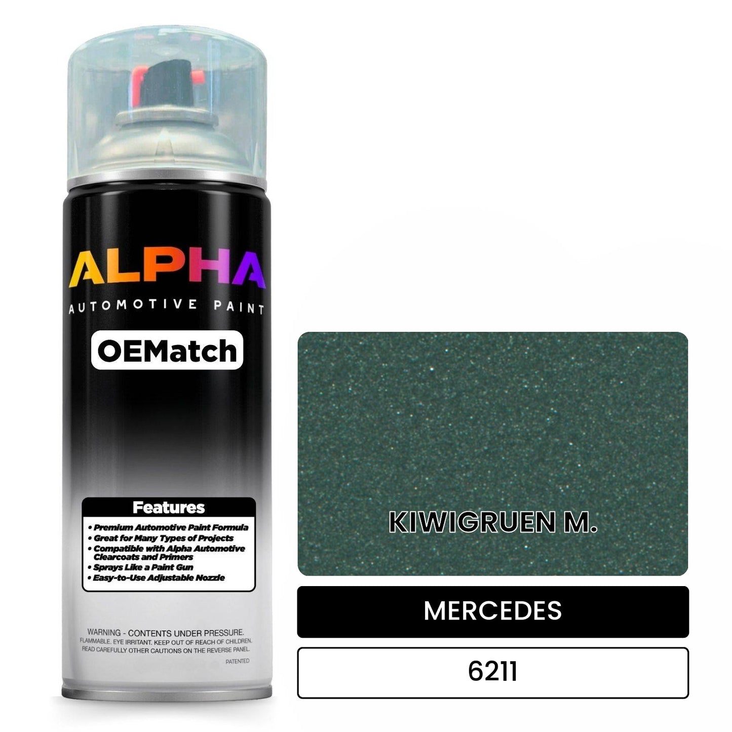 MERCEDES Kiwi Green 6211 OEMatch Spraycan
