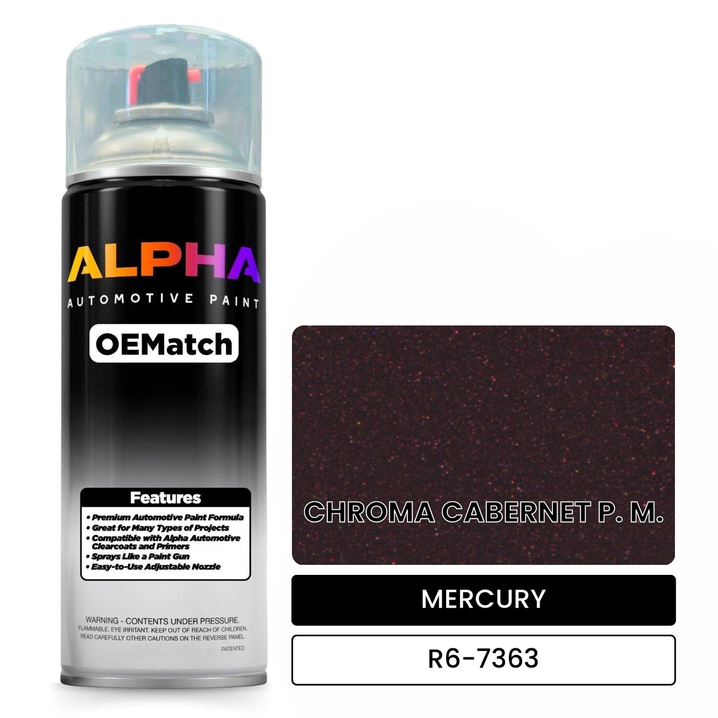 MERCURY CHROMA CABERNET P. M. R6-7363 OEMatch Spraycan